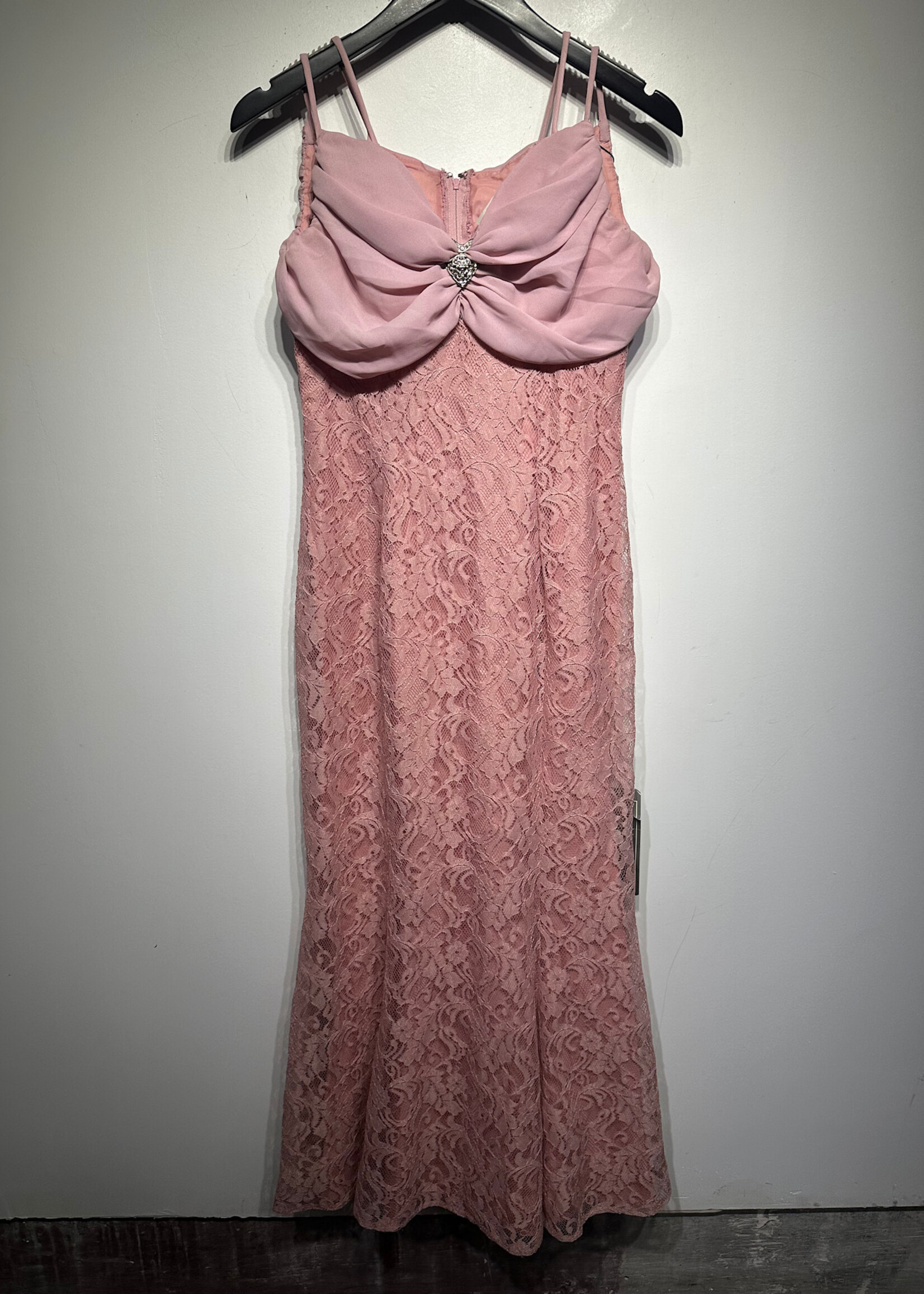 Deadstock Betsy & Adam Pink Lace Dress M/L