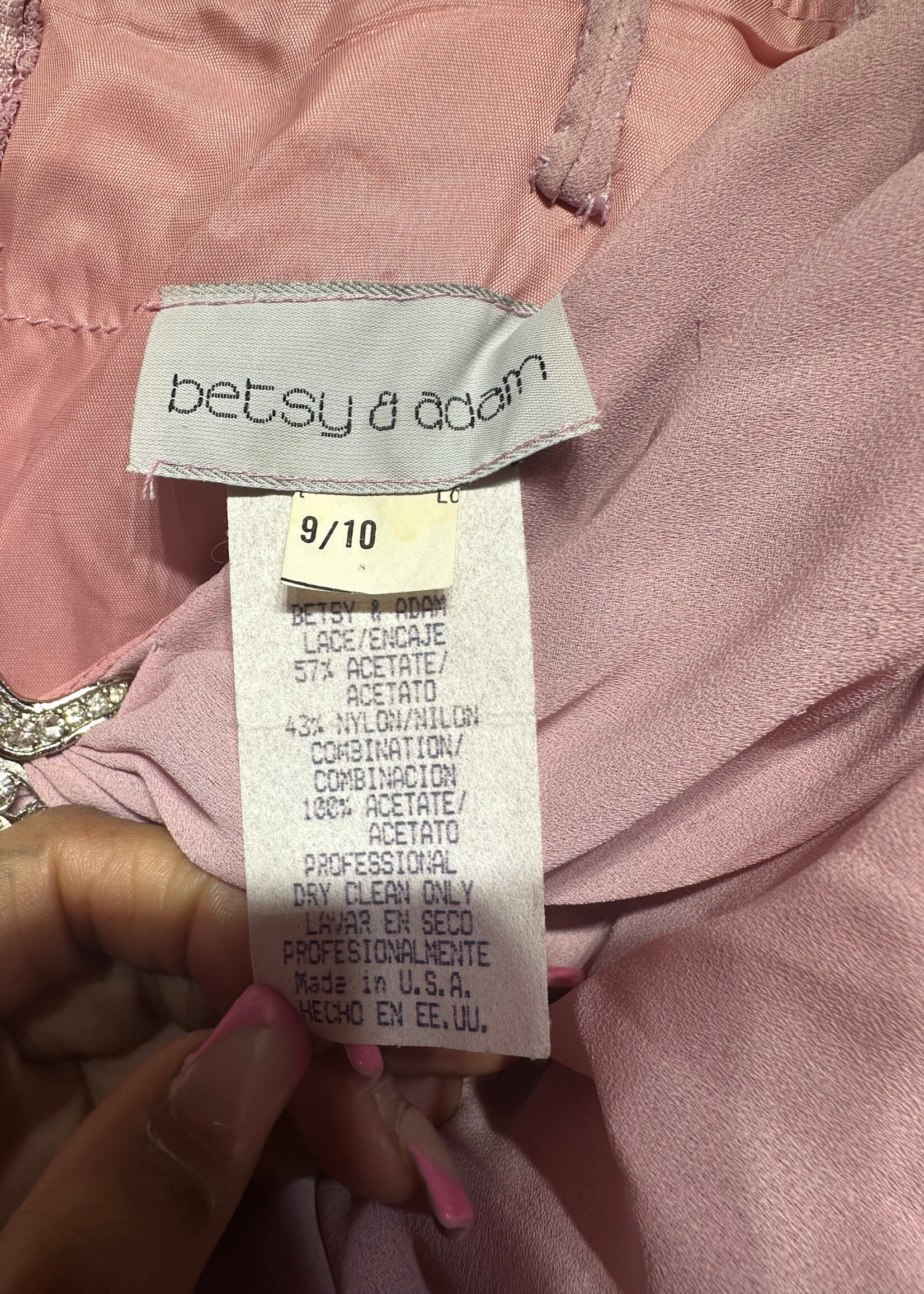 Deadstock Betsy & Adam Pink Lace Dress M/L