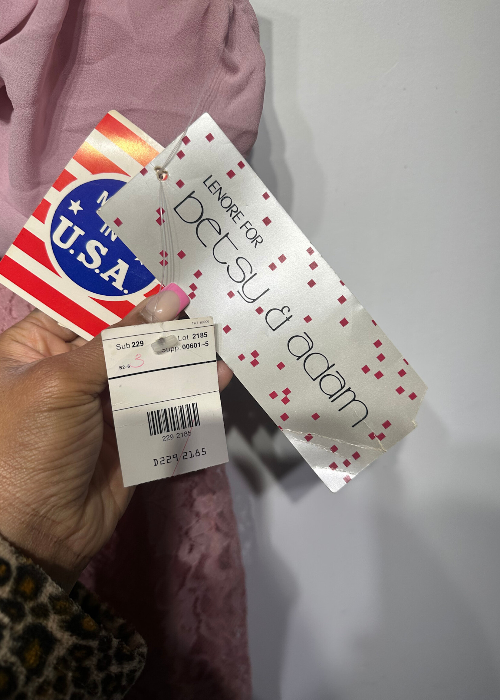 Deadstock Betsy & Adam Pink Lace Dress M/L