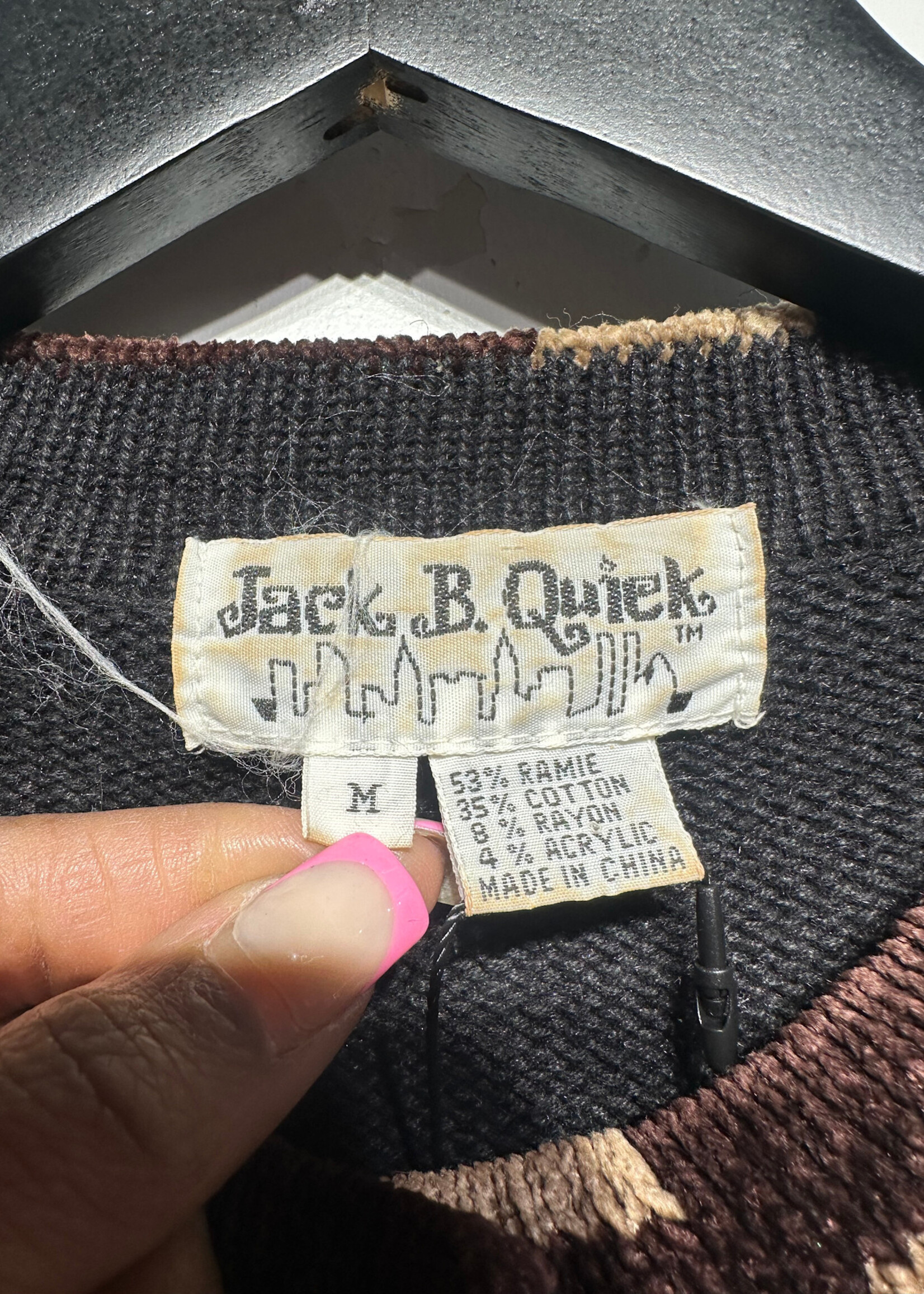 Jack B Quick VTG Heel Knit Black Cardigan M