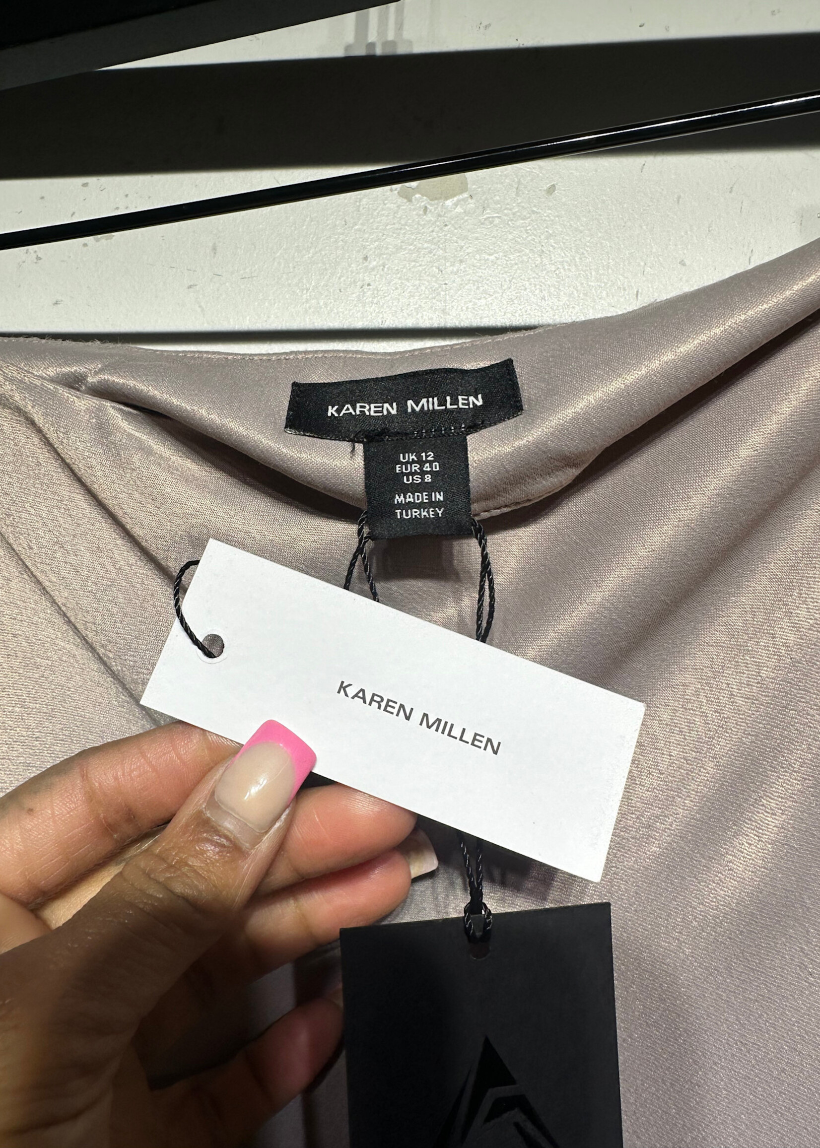 NWT Karen Millen Satin Champagne Maxi Skirt 31