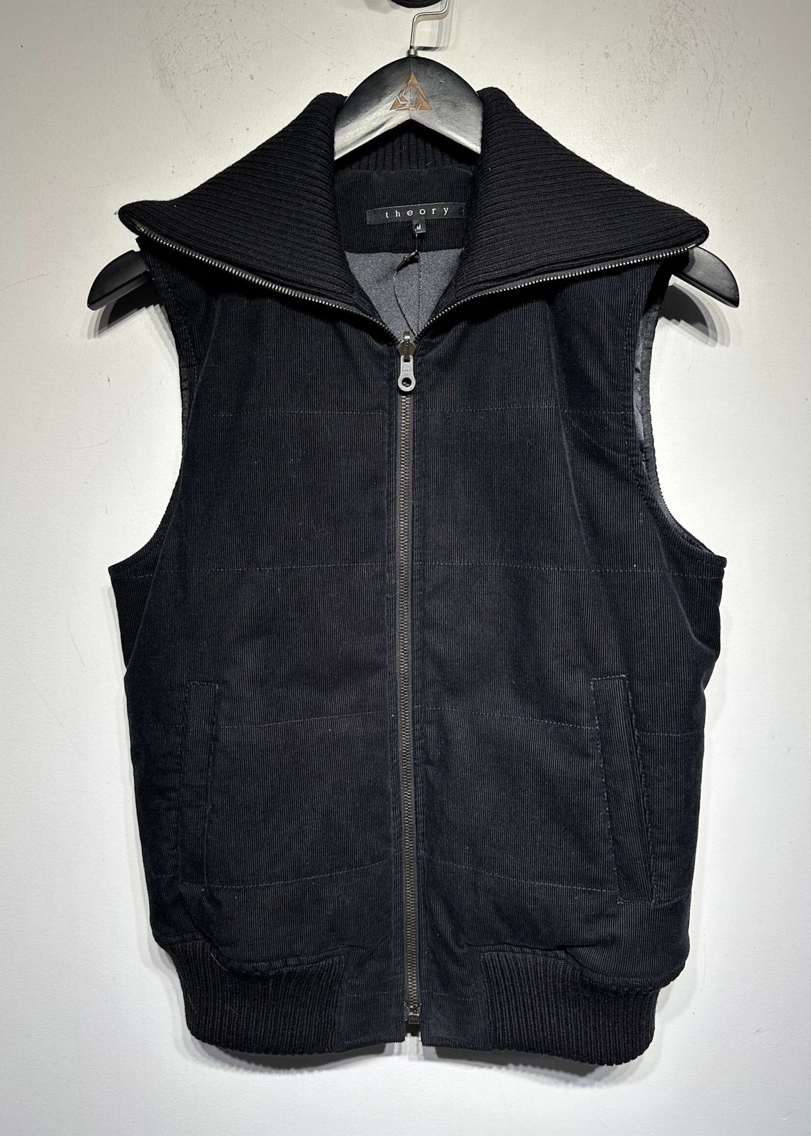 Theory Black Corduroy Puffer Vest M