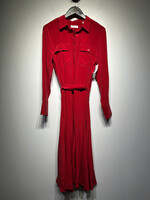 Equipment NWT Red Silk LS Dress M