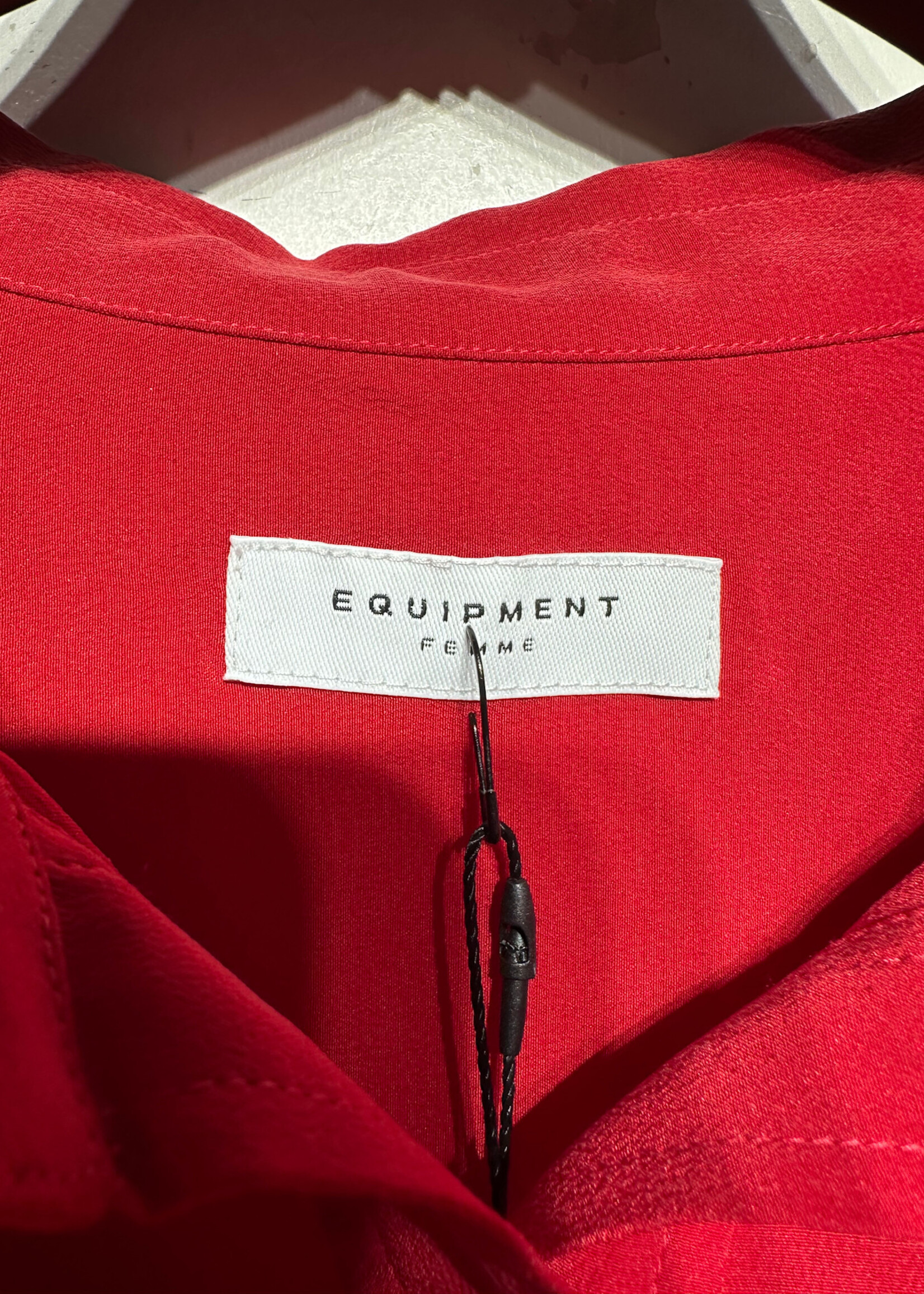 Equipment NWT Red Silk LS Dress M