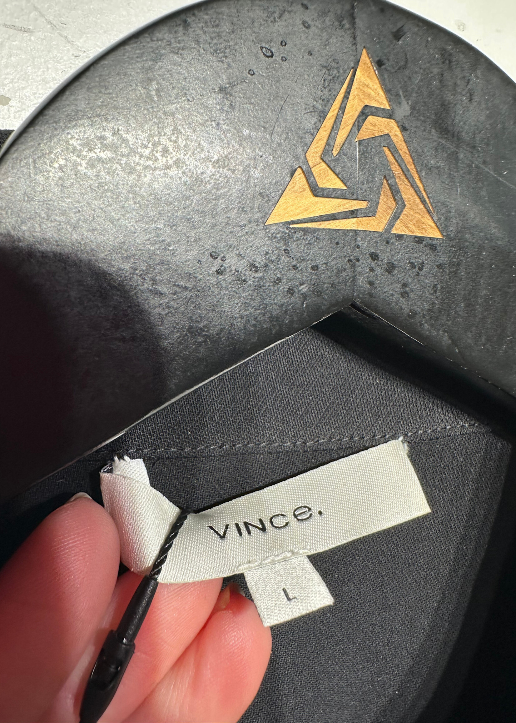 Vince Black B/U Faux Leather Cuffs Fem L