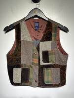 Gap Brown Multi Fabric Patch Vest Fem S