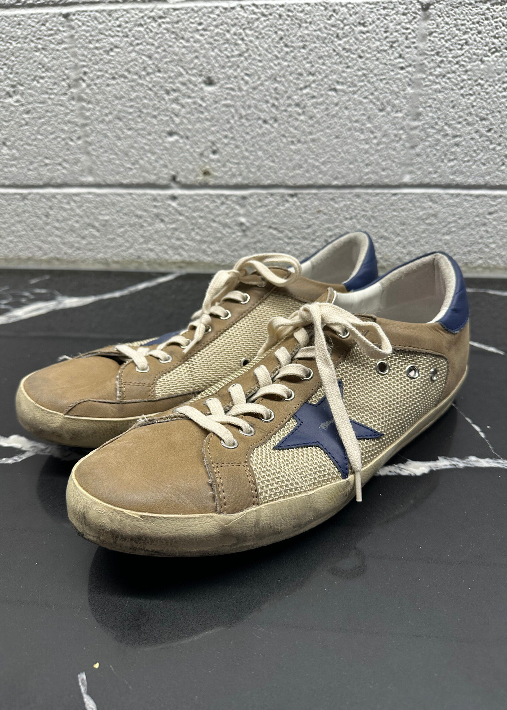 Golden Goose Navy Star Brown Sneakers 13/EU46