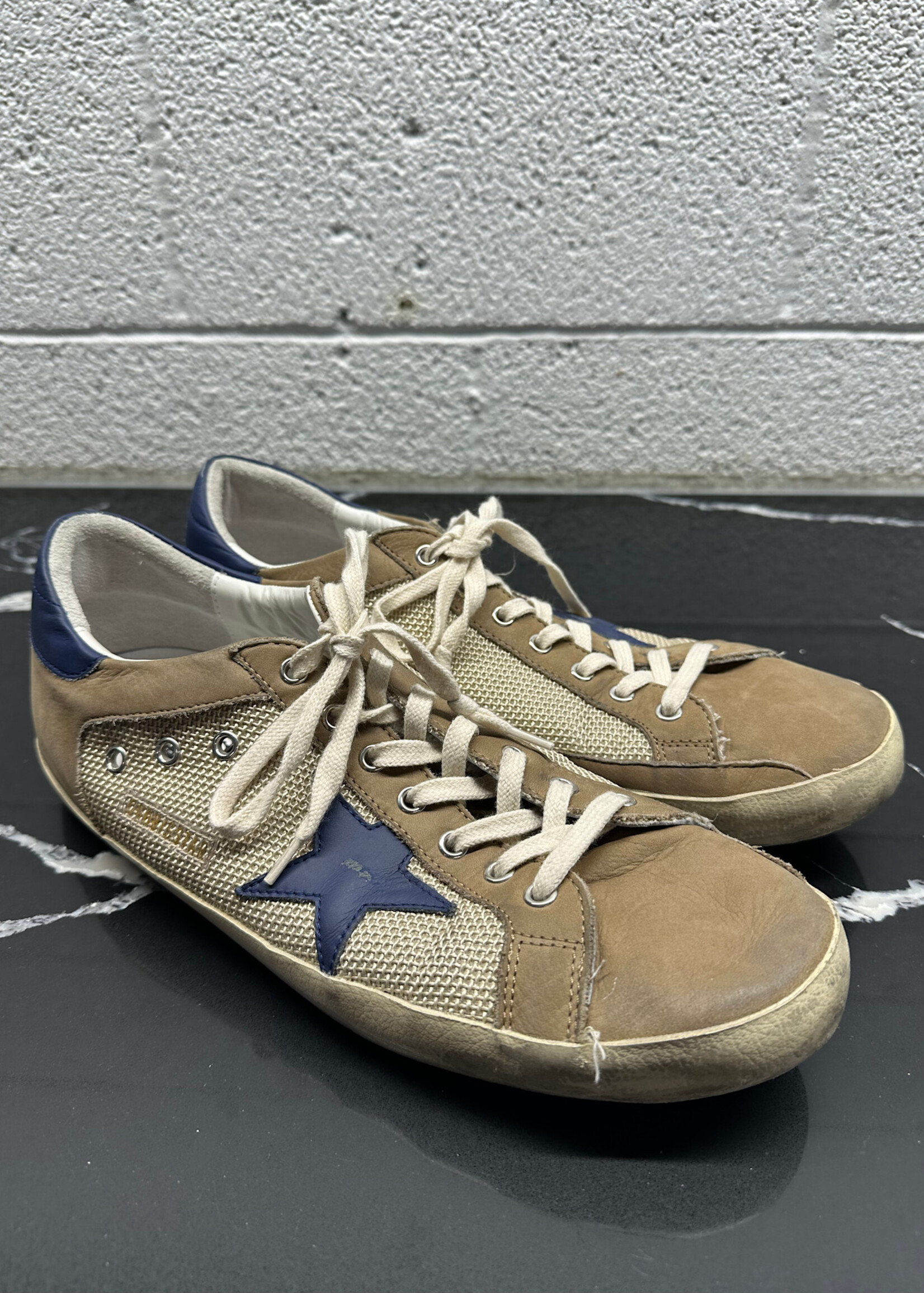 Golden Goose Navy Star Brown Sneakers 13/EU46