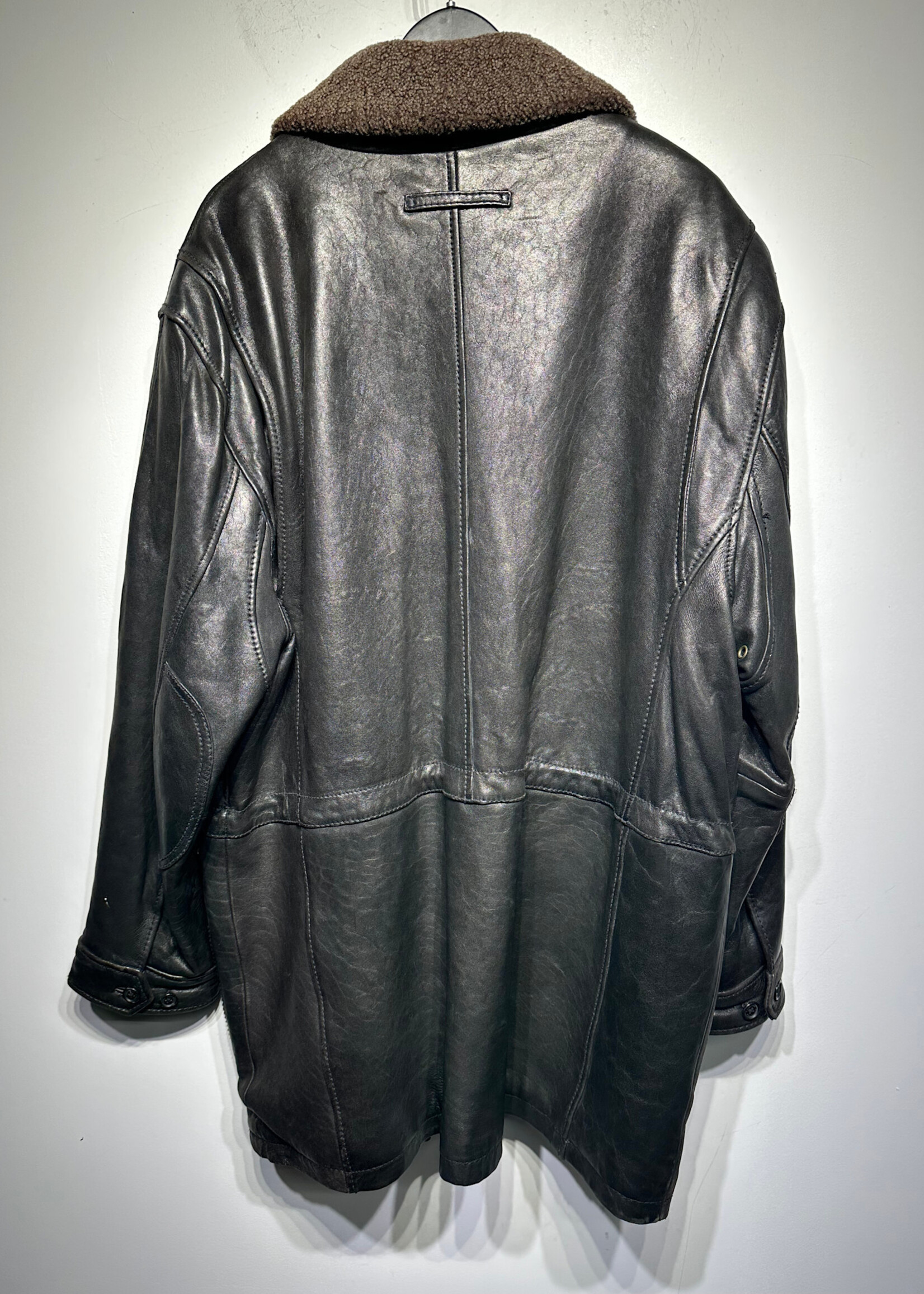 Marc NY Sherpa Collar Leather Jacket M