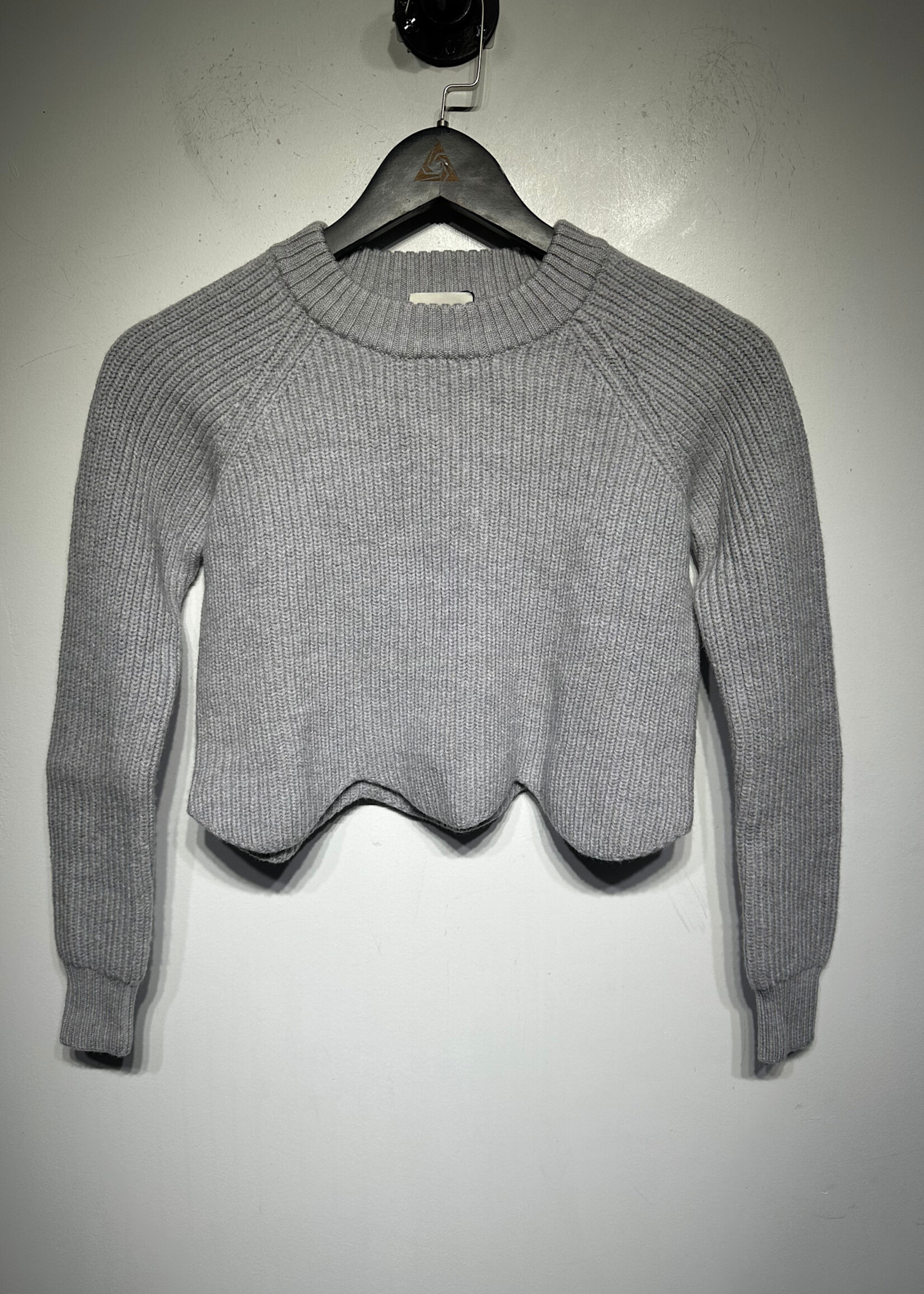 Wilfred Light Grey Crop Knit Sweater XS
