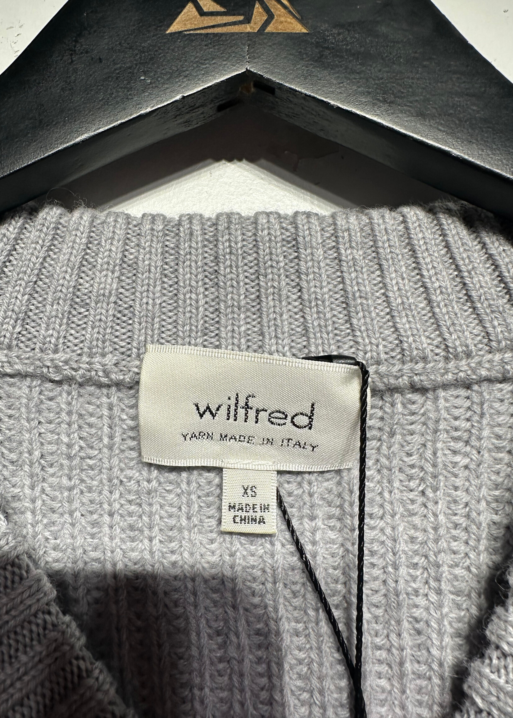 Wilfred Light Grey Crop Knit Sweater XS