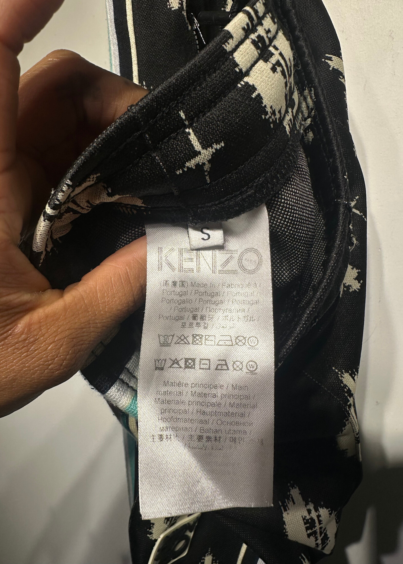 Kenzo Black Blue Side Stripe Track Pant S/30