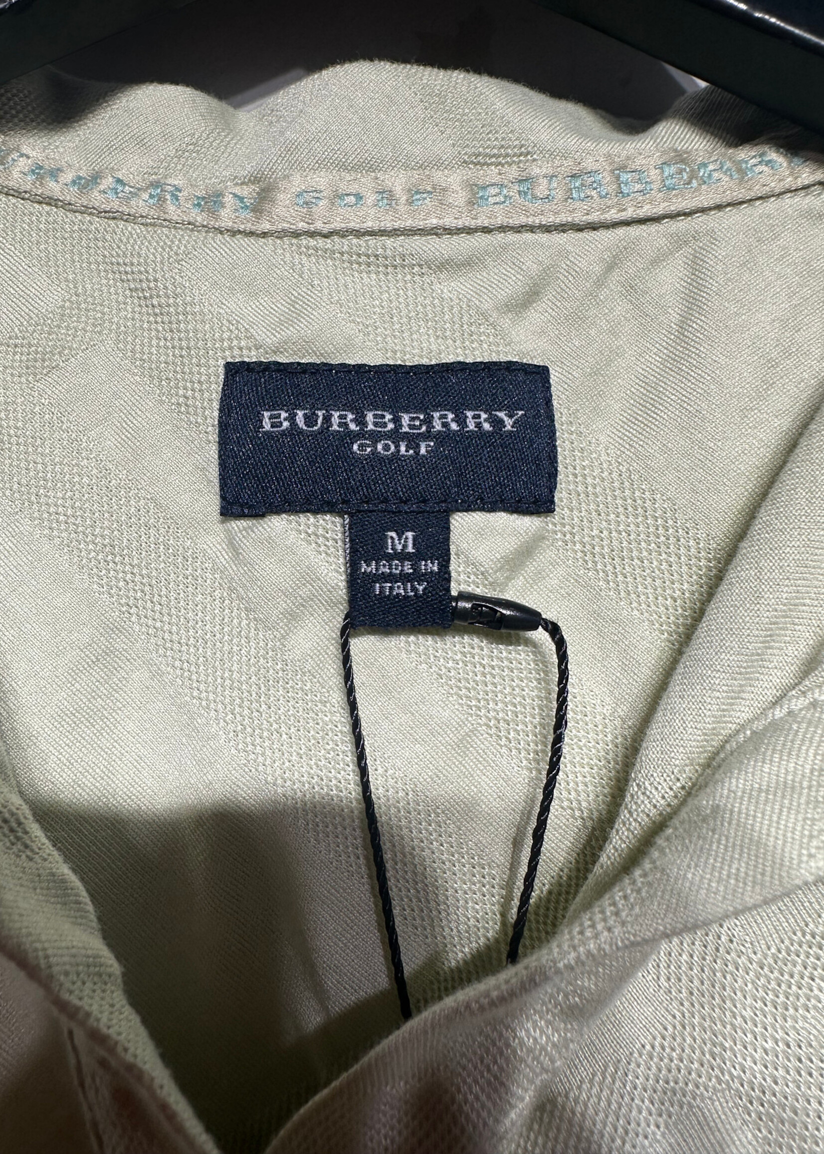 Burberry Golf Light Green Fitted Polo Fem M