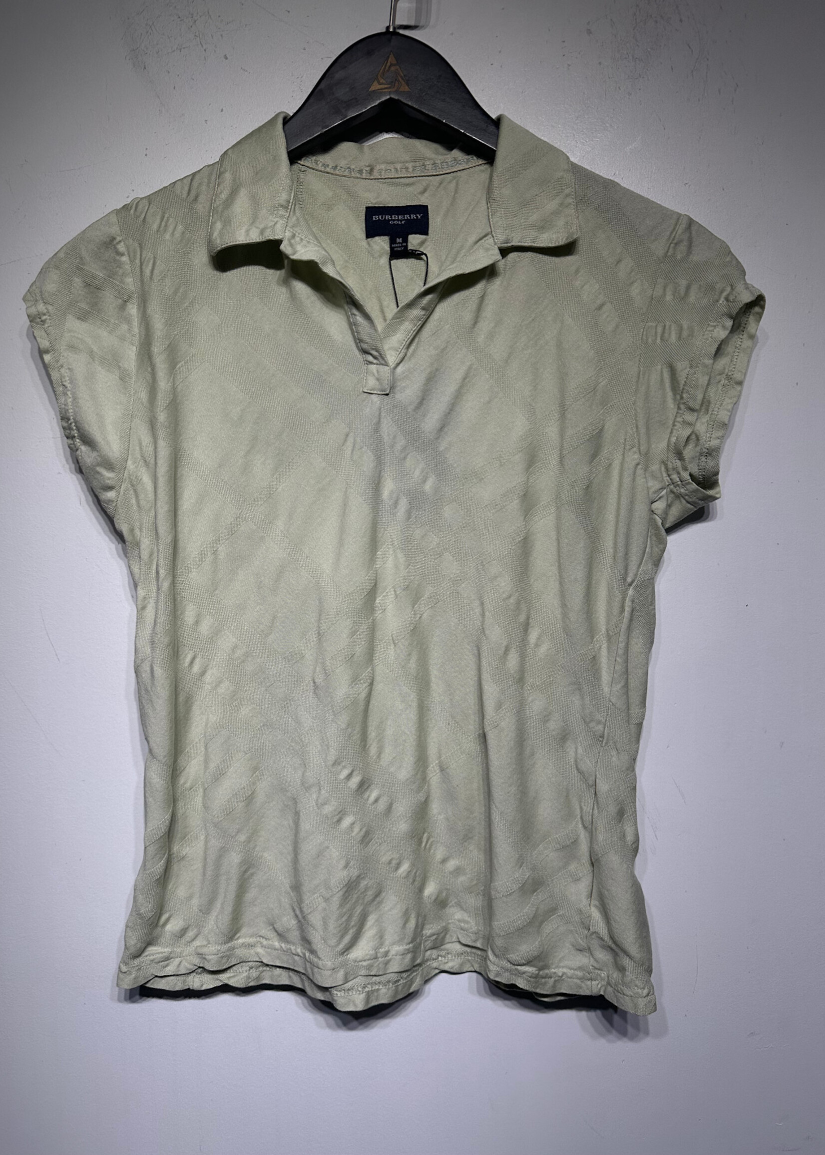 Burberry Golf Light Green Fitted Polo Fem M