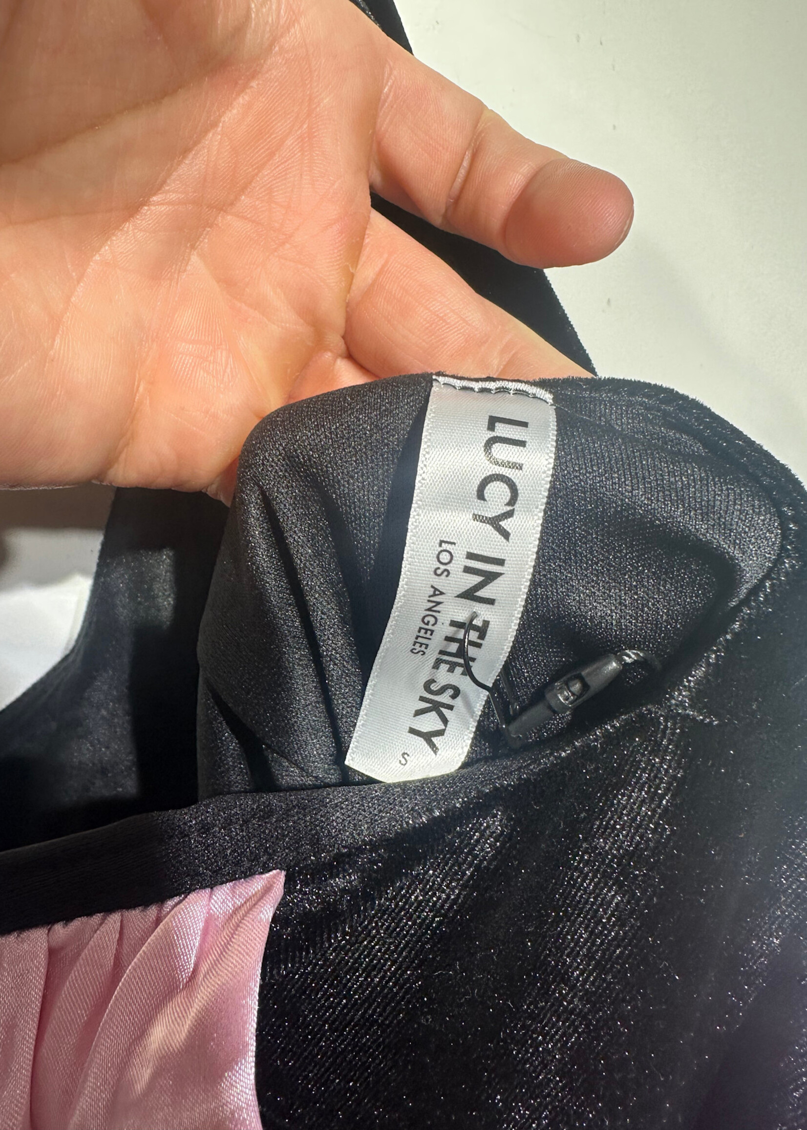 Lucky In The Sky Black Pink Bow Dress S