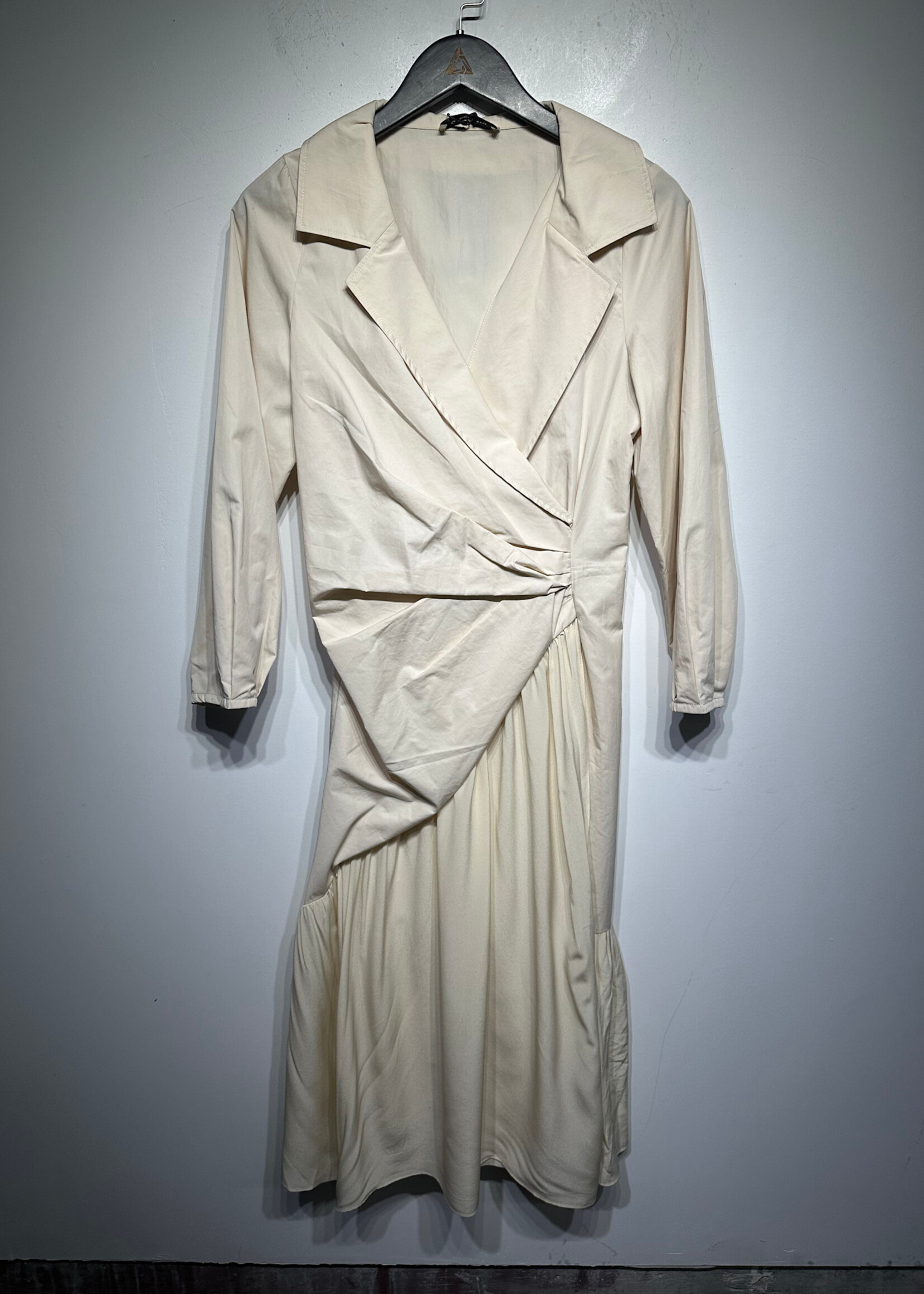 NWT Gentle Herd Tan Side Ruched LS Dress S