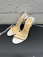 CHRISTIAN LOUBOUTIN WHITE STRAP HEELS 6.5