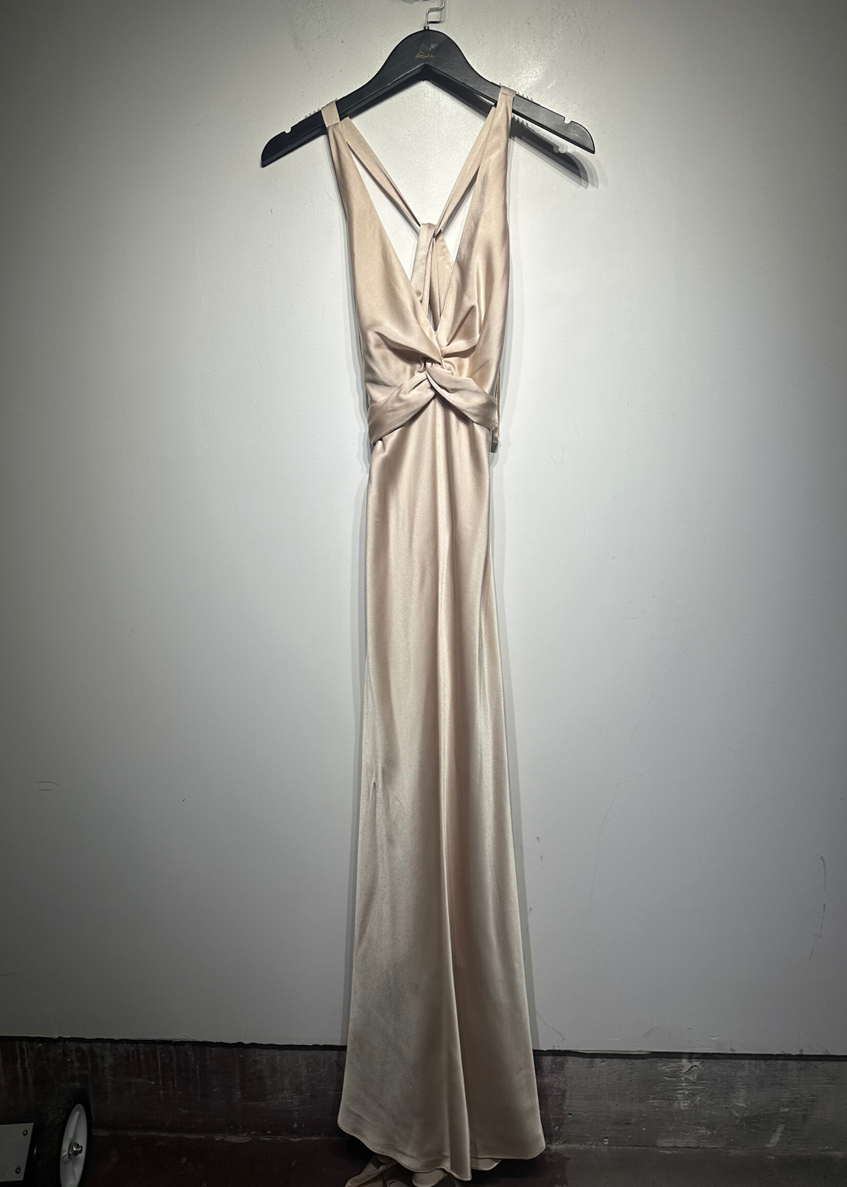 NWT BCBG Tan Silky Vintage Maxi Dress 4/S