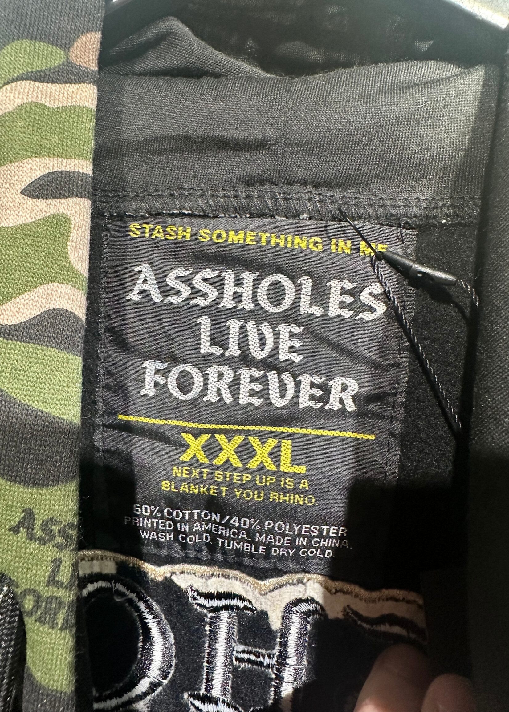 Assholes Live Forever Camo Hoodie 3XL