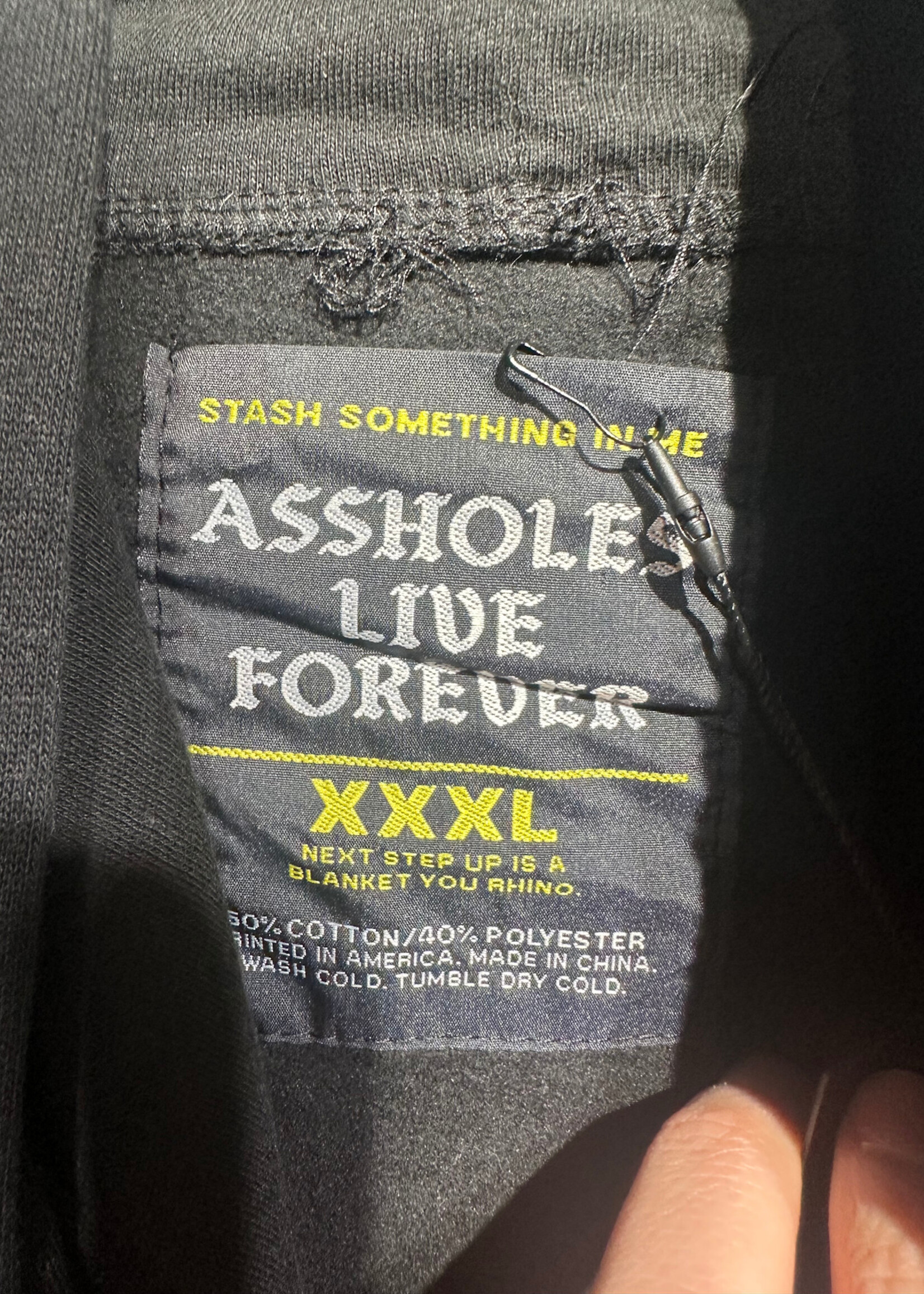 Assholes Live Forever CUNT Black Hoodie 3XL