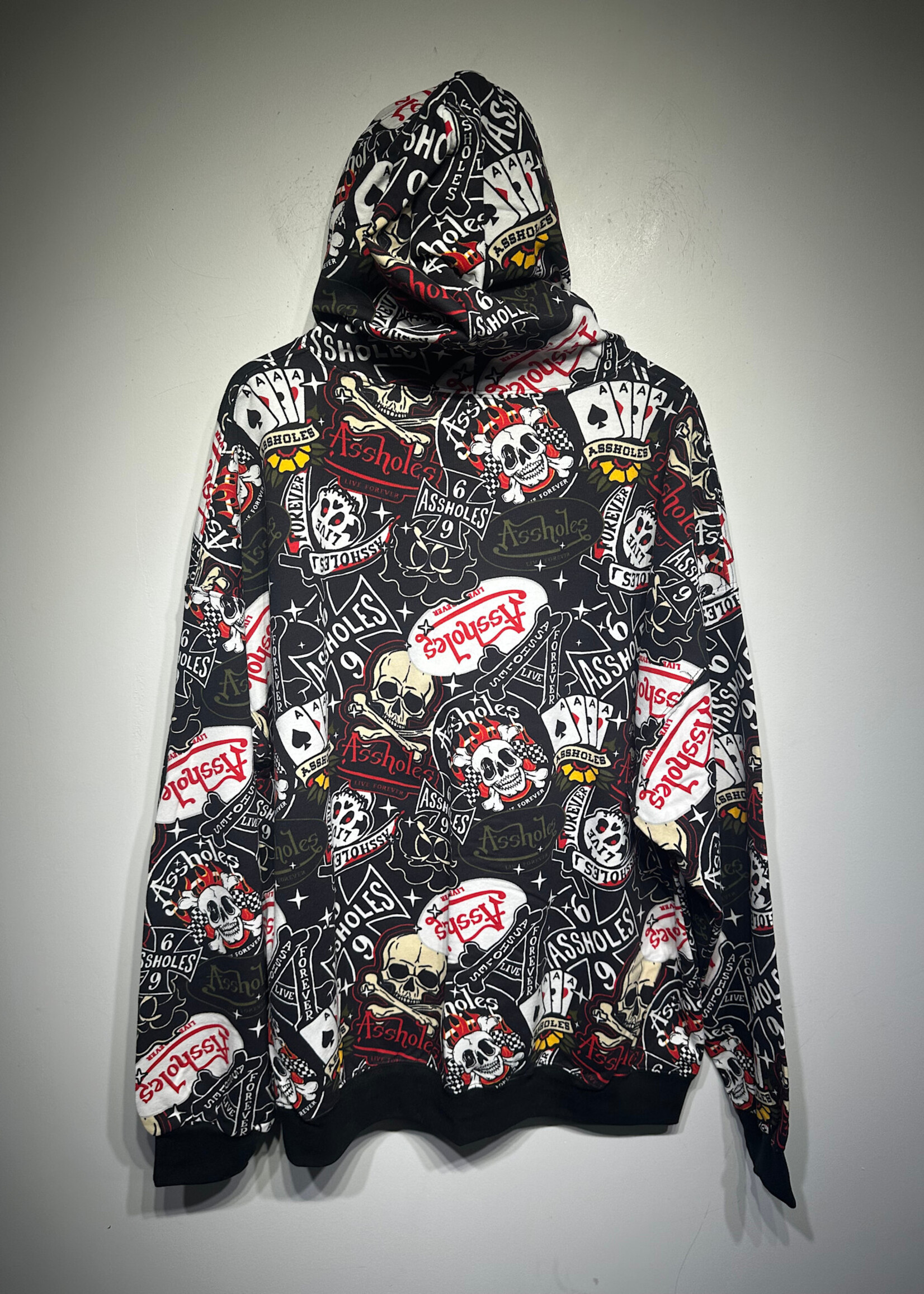 Assholes Live Forever AOP Tattoo Hoodie 3XL