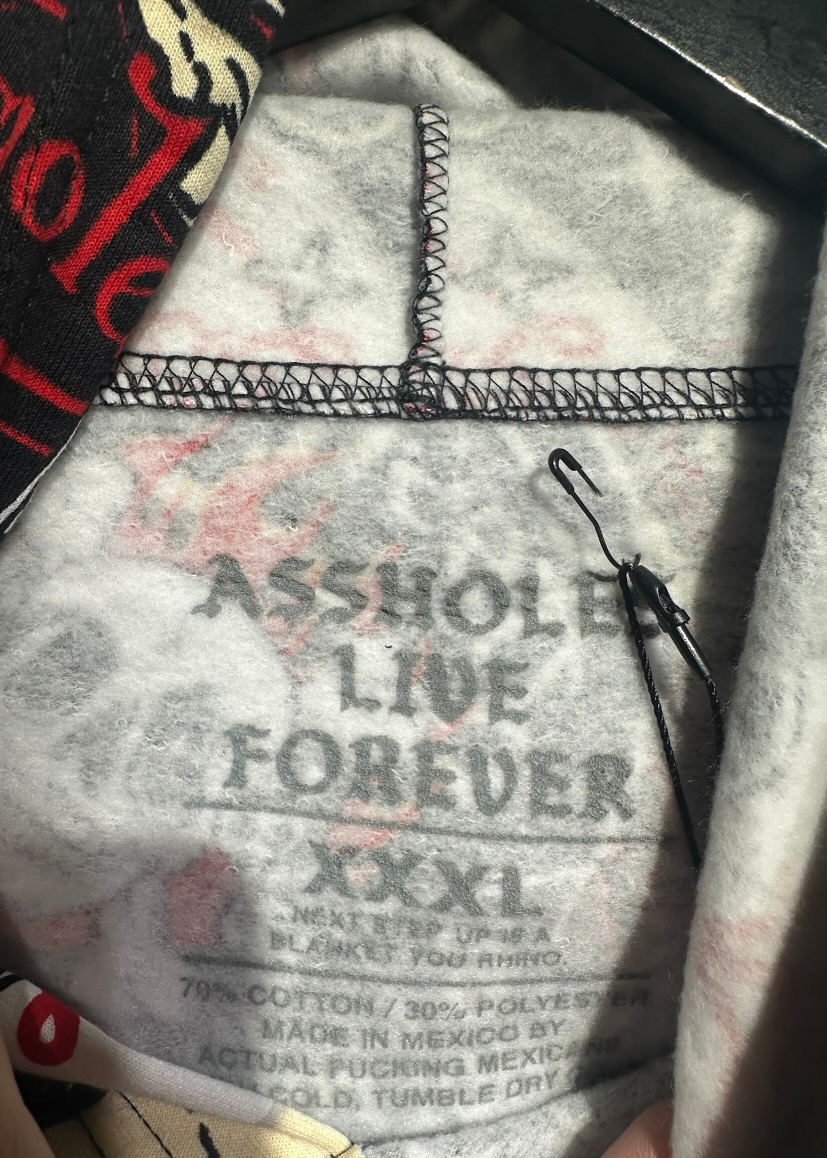 Assholes Live Forever AOP Tattoo Hoodie 3XL