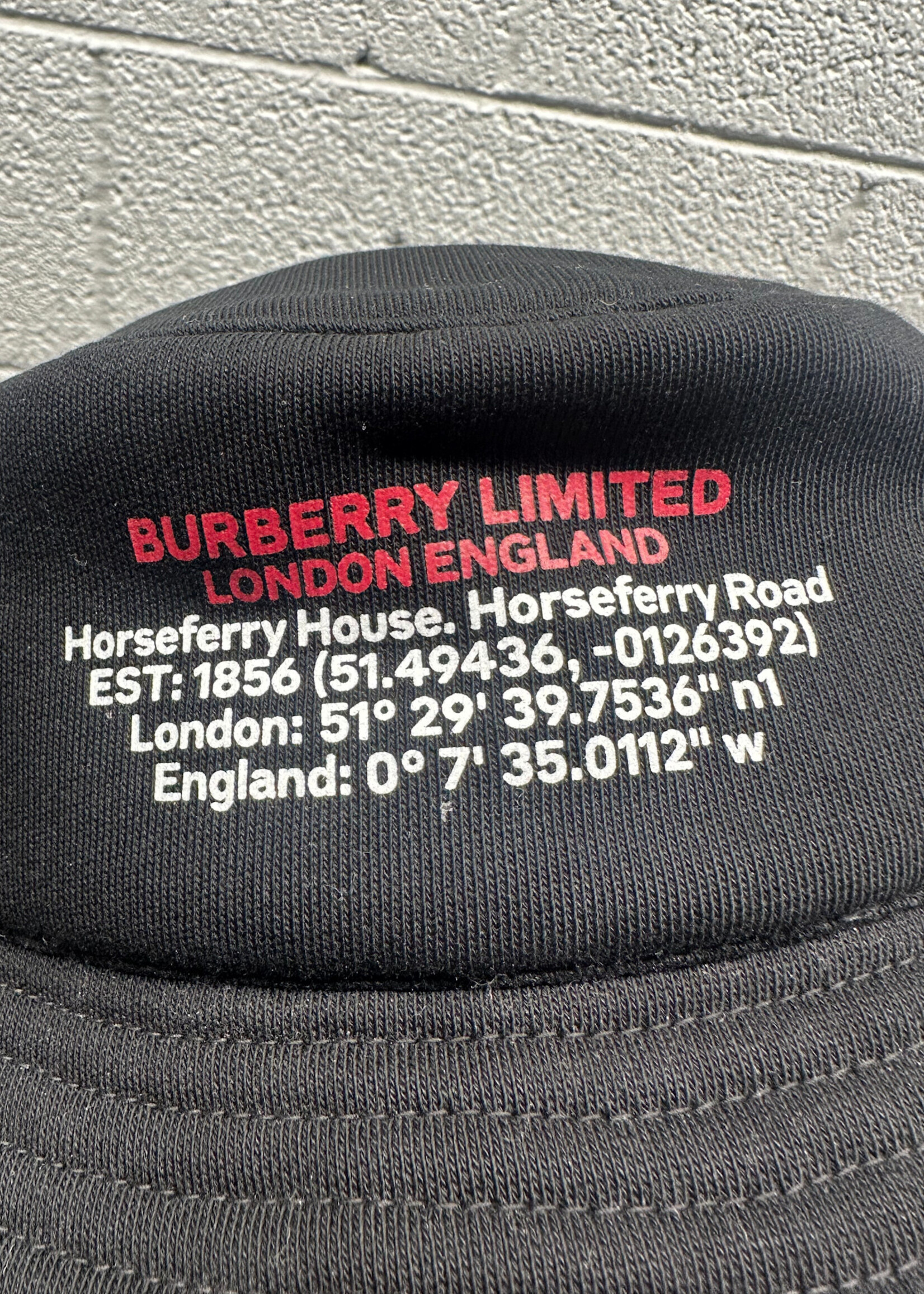 Burberry Black Bucket Hat OS