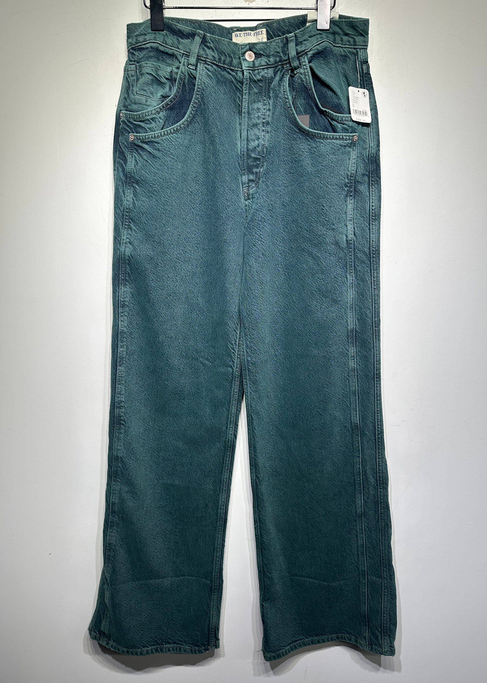 NWT WE THE FREE GREEN BAGGY PANTS 28