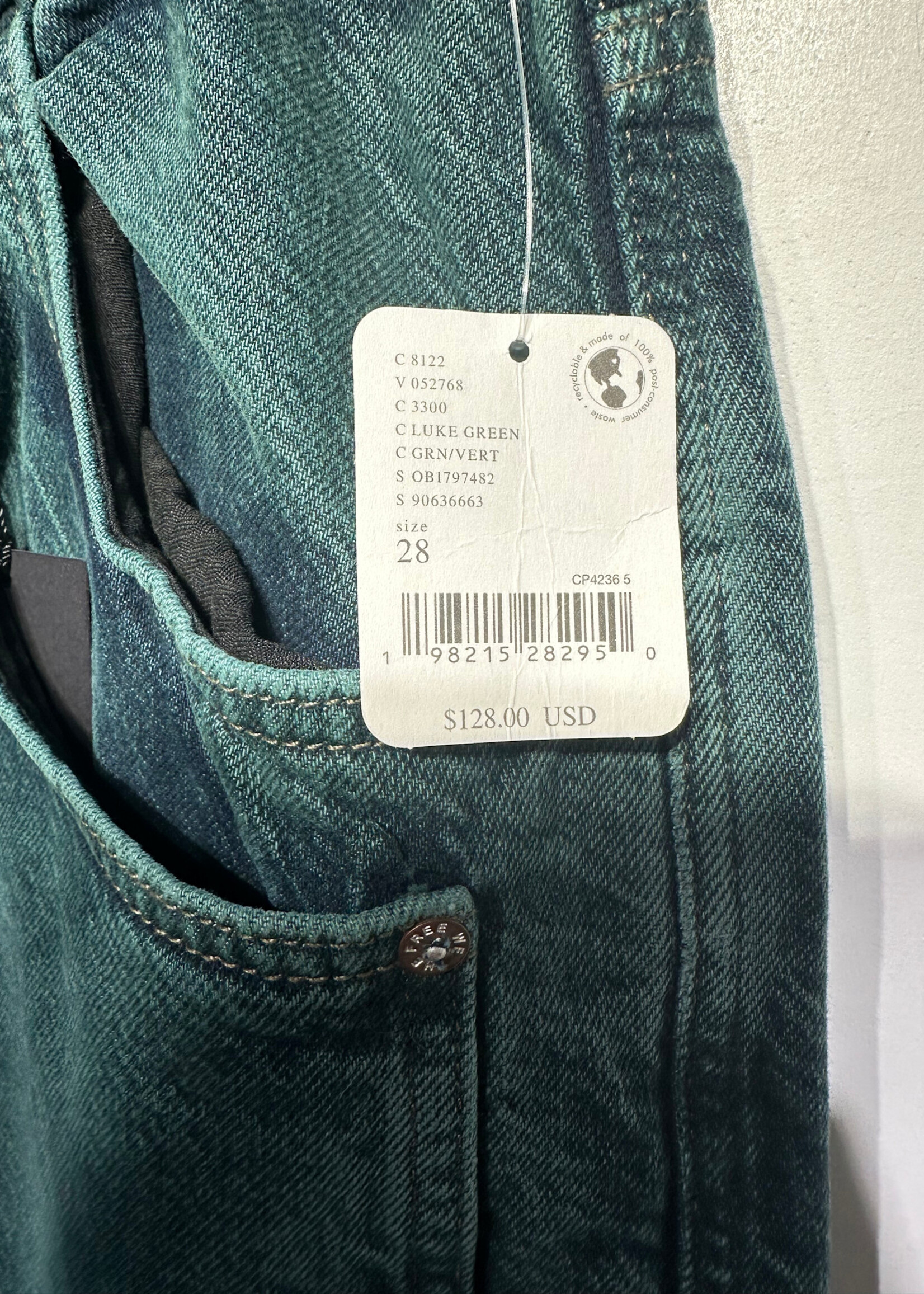 NWT WE THE FREE GREEN BAGGY PANTS 28