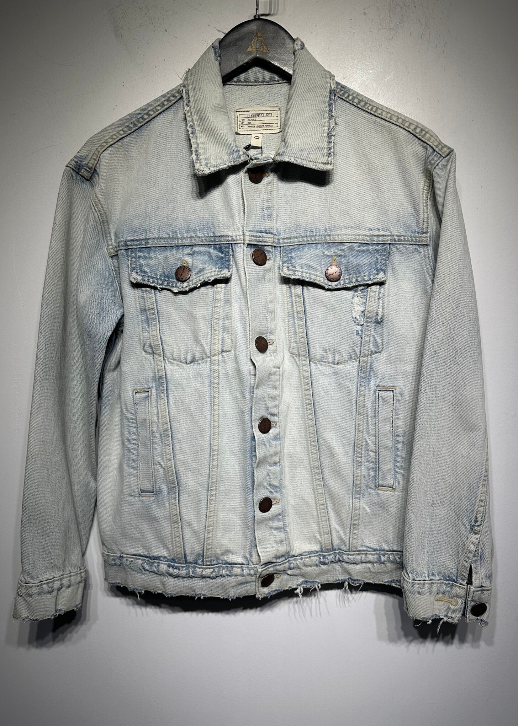 Current Elliot Light Wash Distress Jacket Masc S
