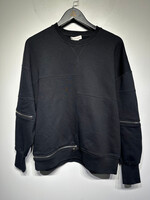 Alexander McQueen Black Zipper Crew S