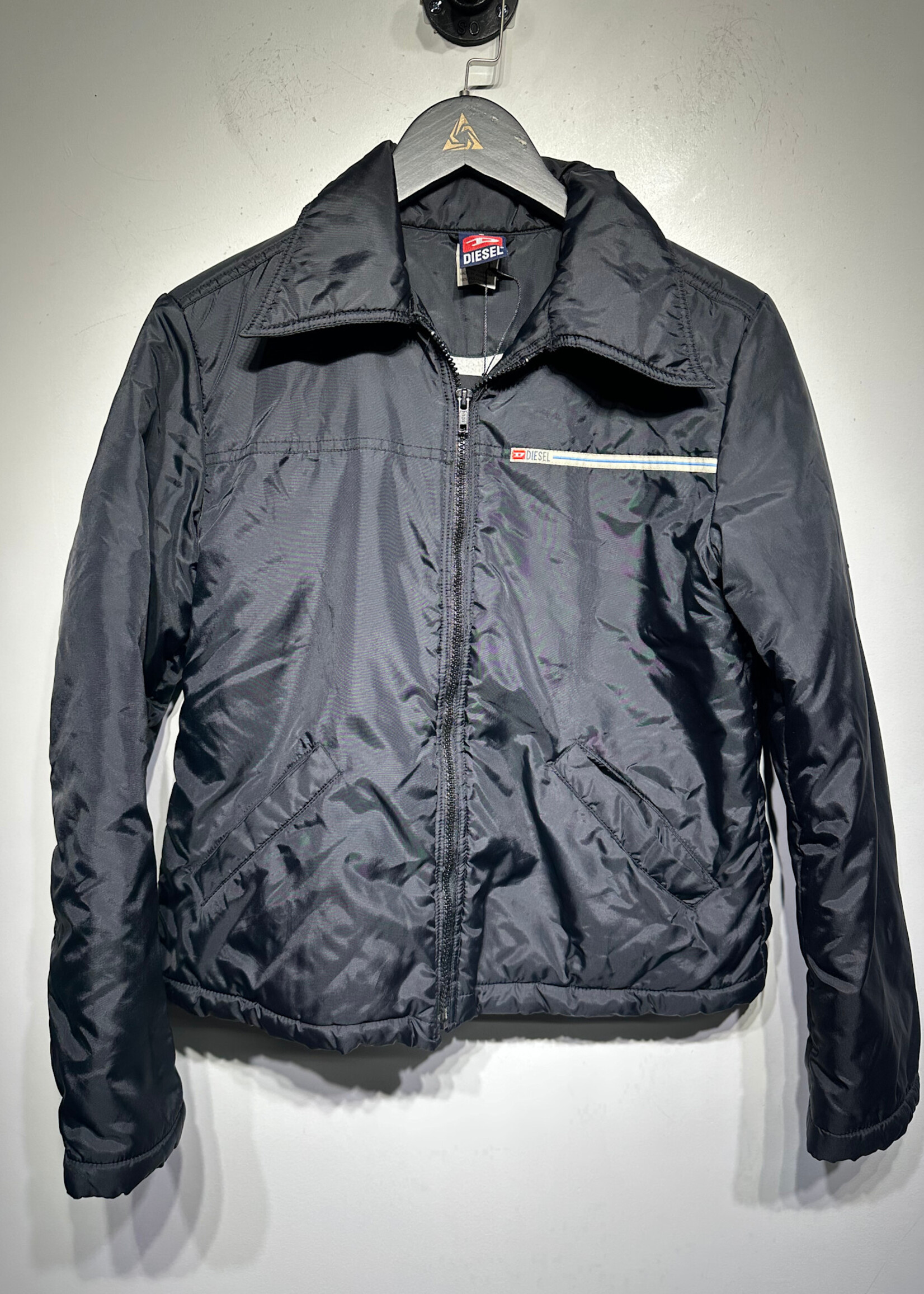 Diesel Y2K Black Nylon Zip Jacket S