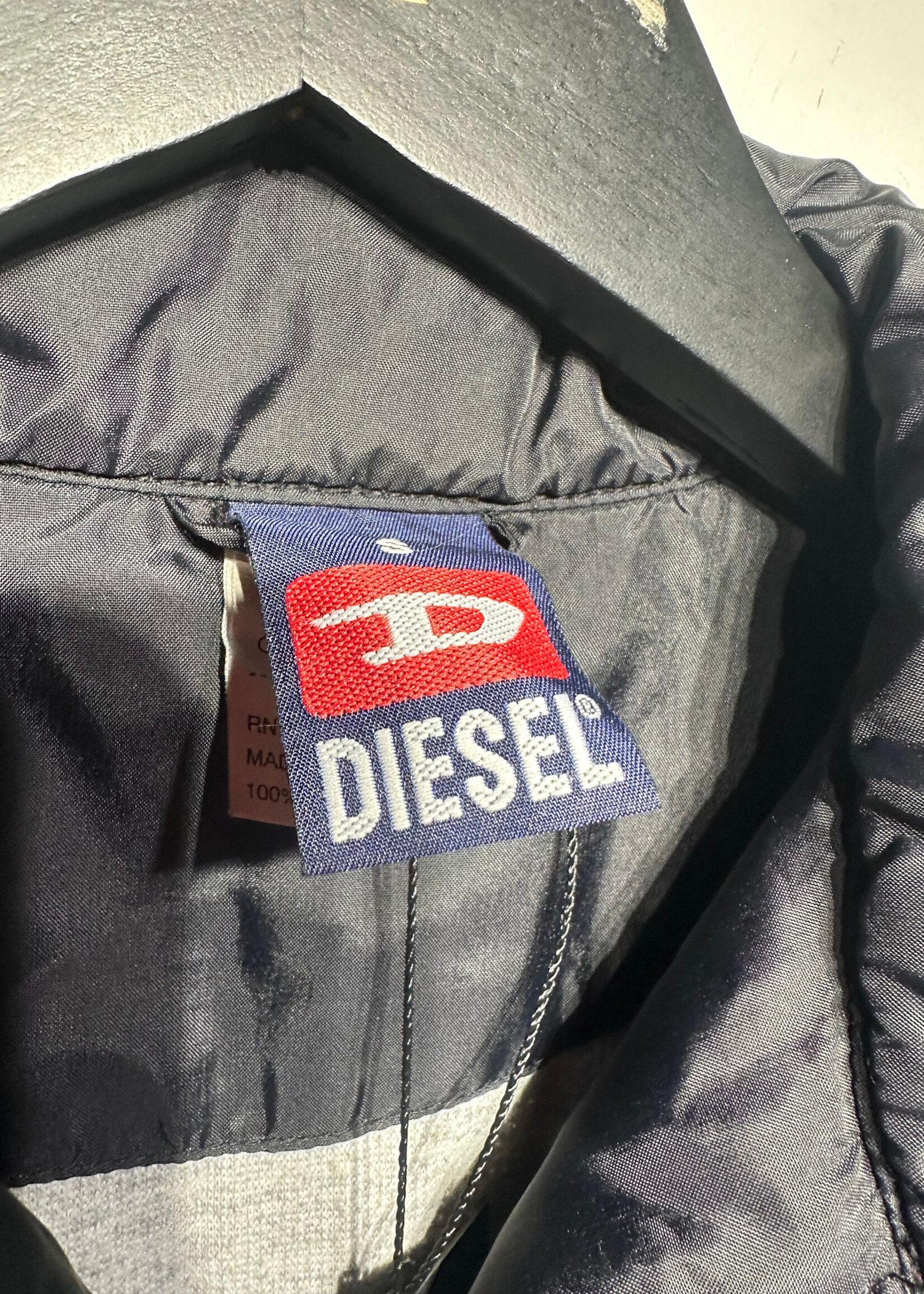 Diesel Y2K Black Nylon Zip Jacket S