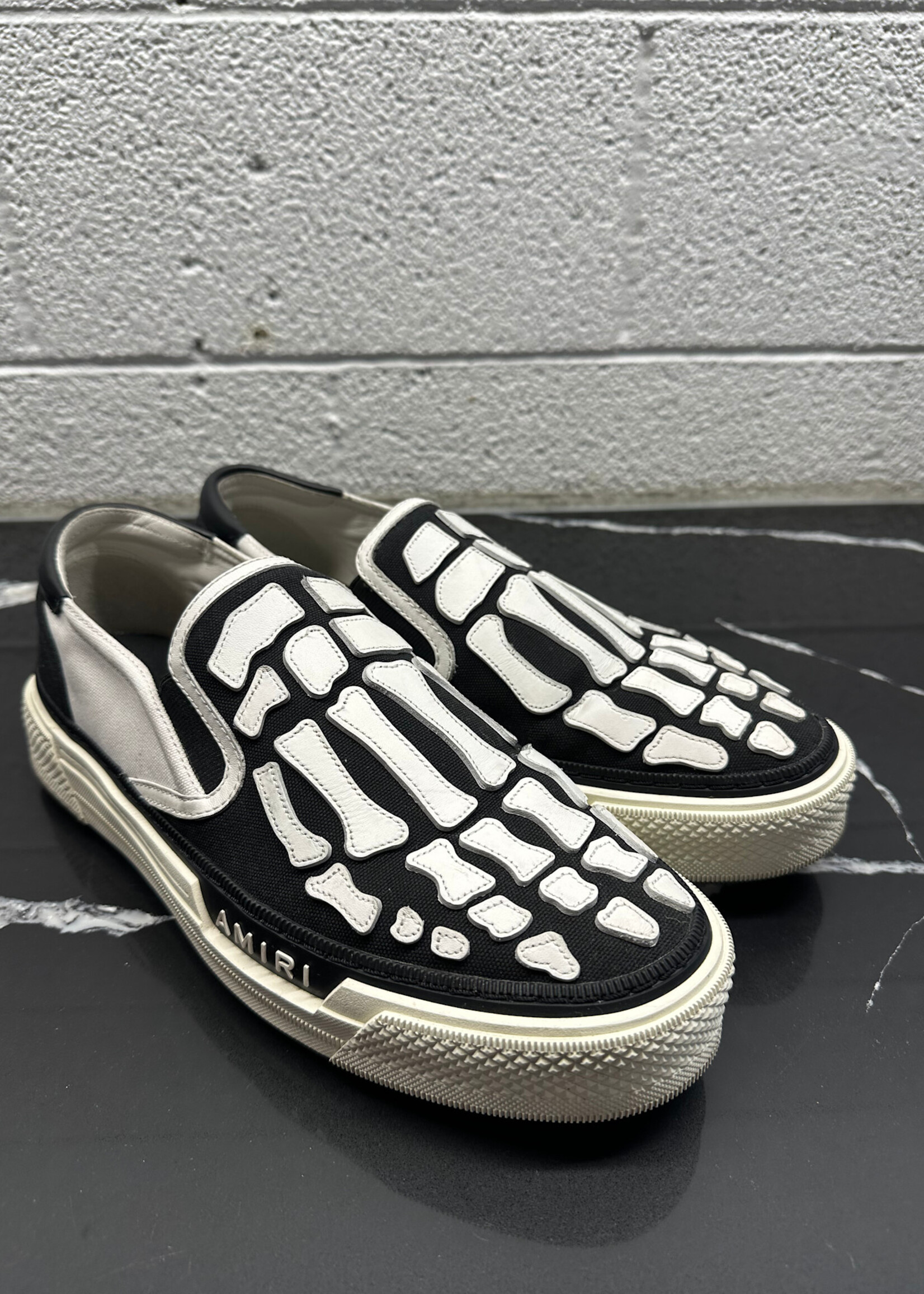 Amiri Bones Black/White Slip Ons 45 (12)