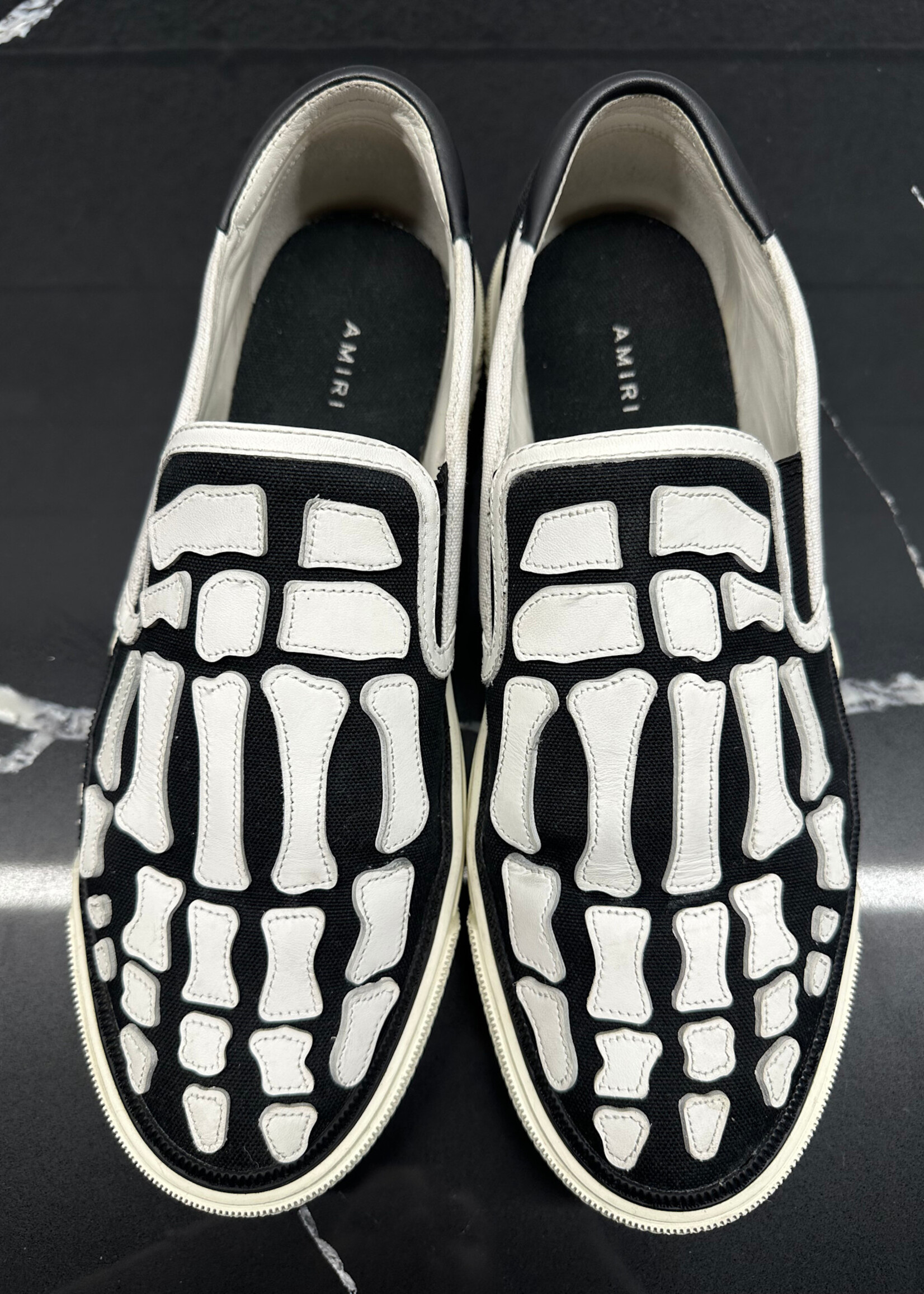 Amiri Bones Black/White Slip Ons 45 (12)