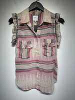 Misa Pink Striped 2PC Skirt Set XS