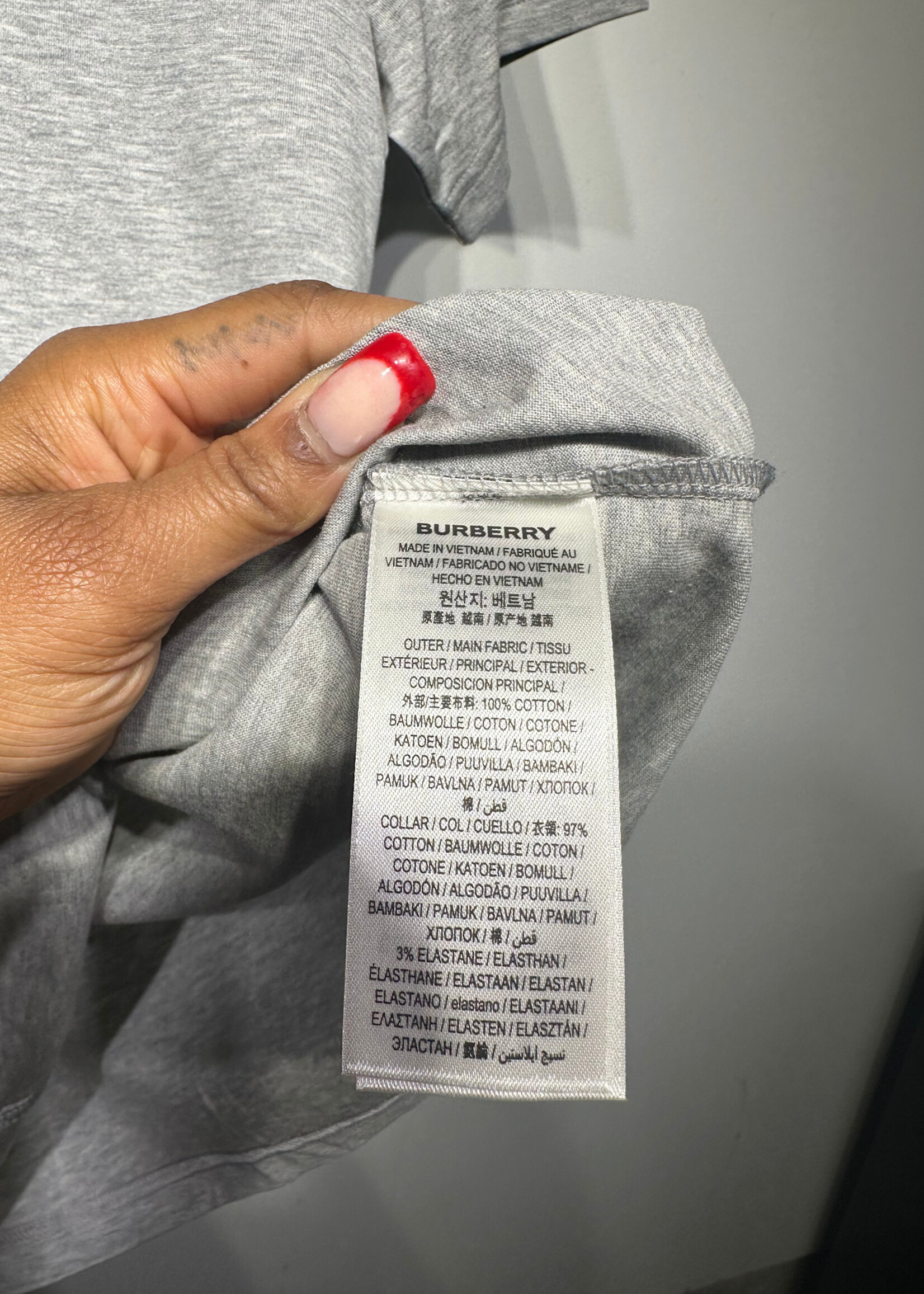 Burberry NWT Grey Small Logo Tee S