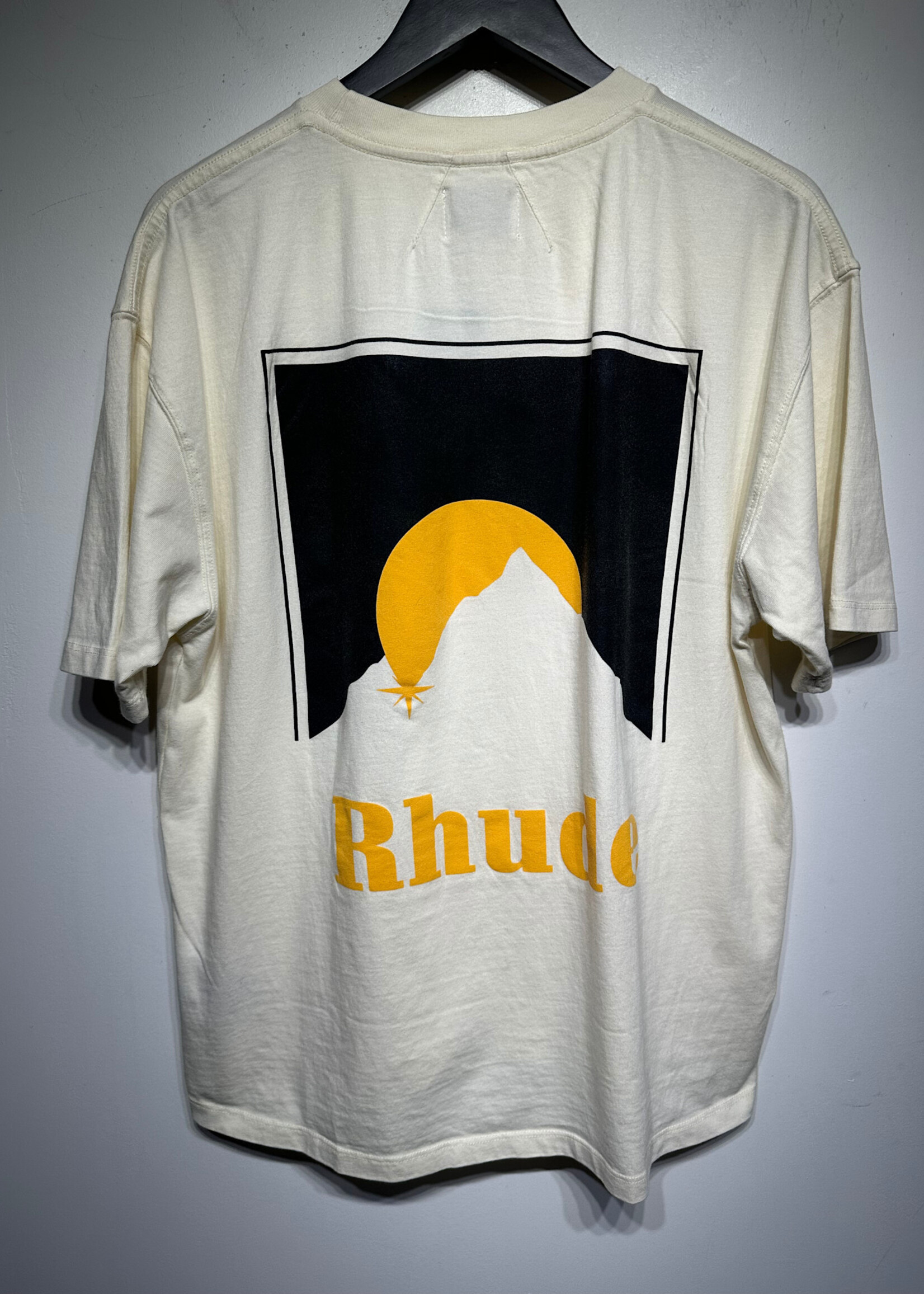 Rhude Cream Yellow Logo Tee M