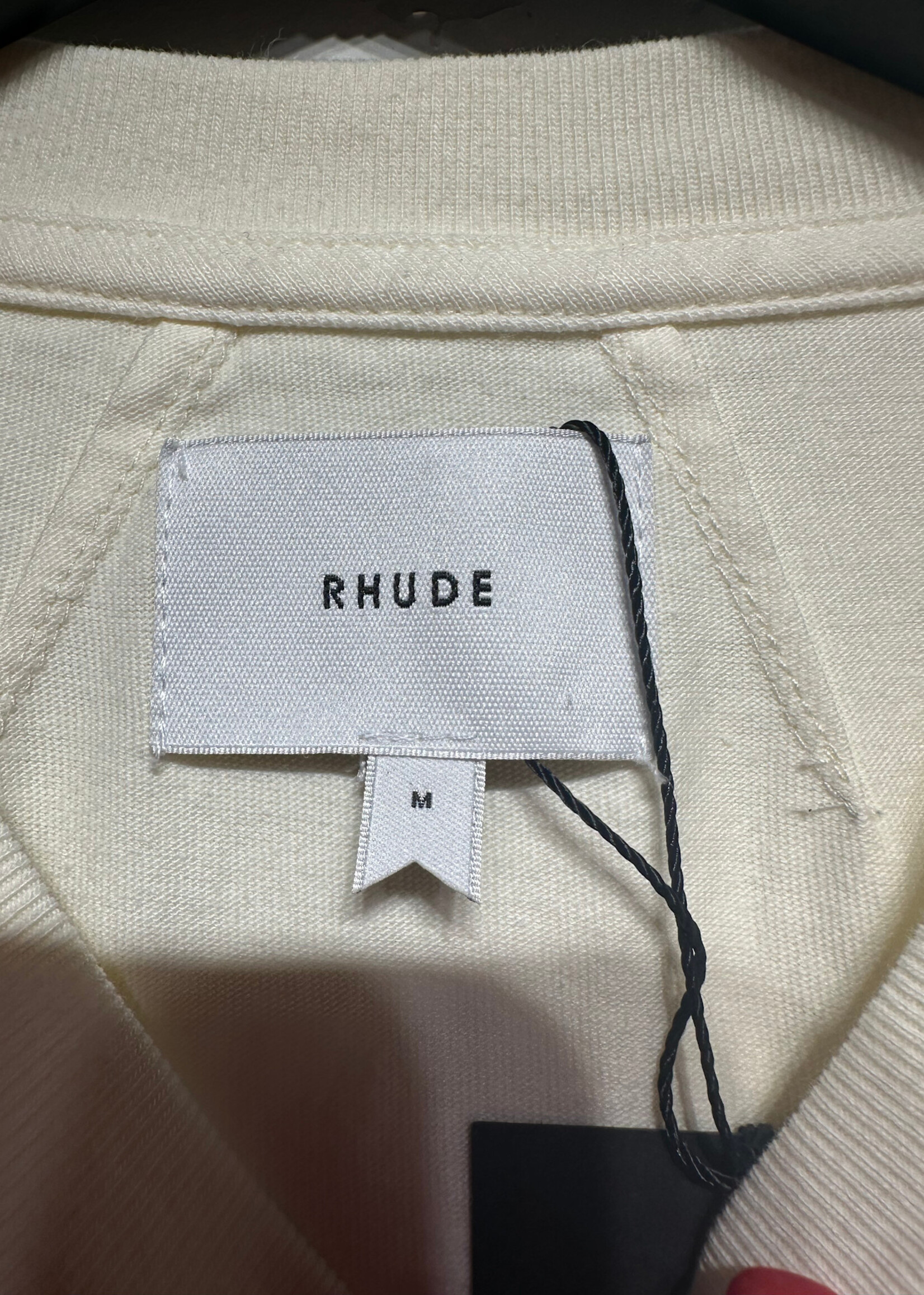 Rhude Cream Yellow Logo Tee M