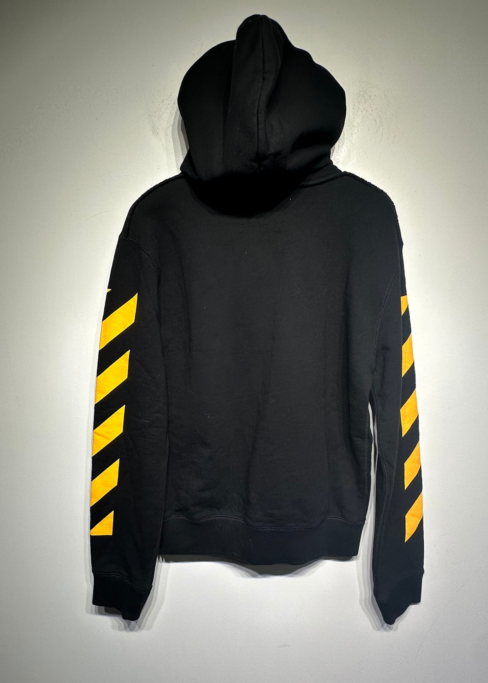 Off White Black Yellow Sleeve Hoodie XS