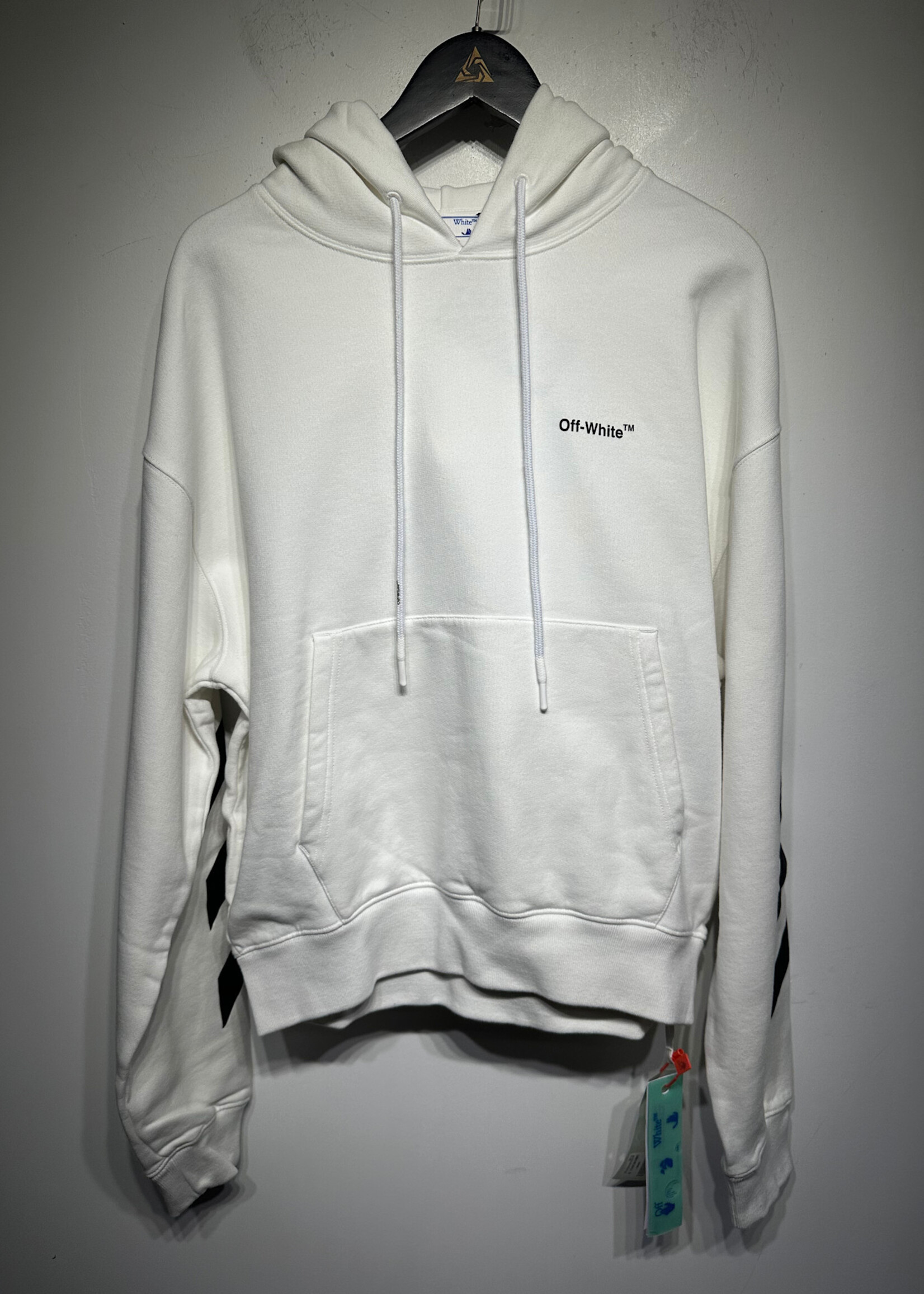 Off White NWT White Diag Helvetica Hoodie M