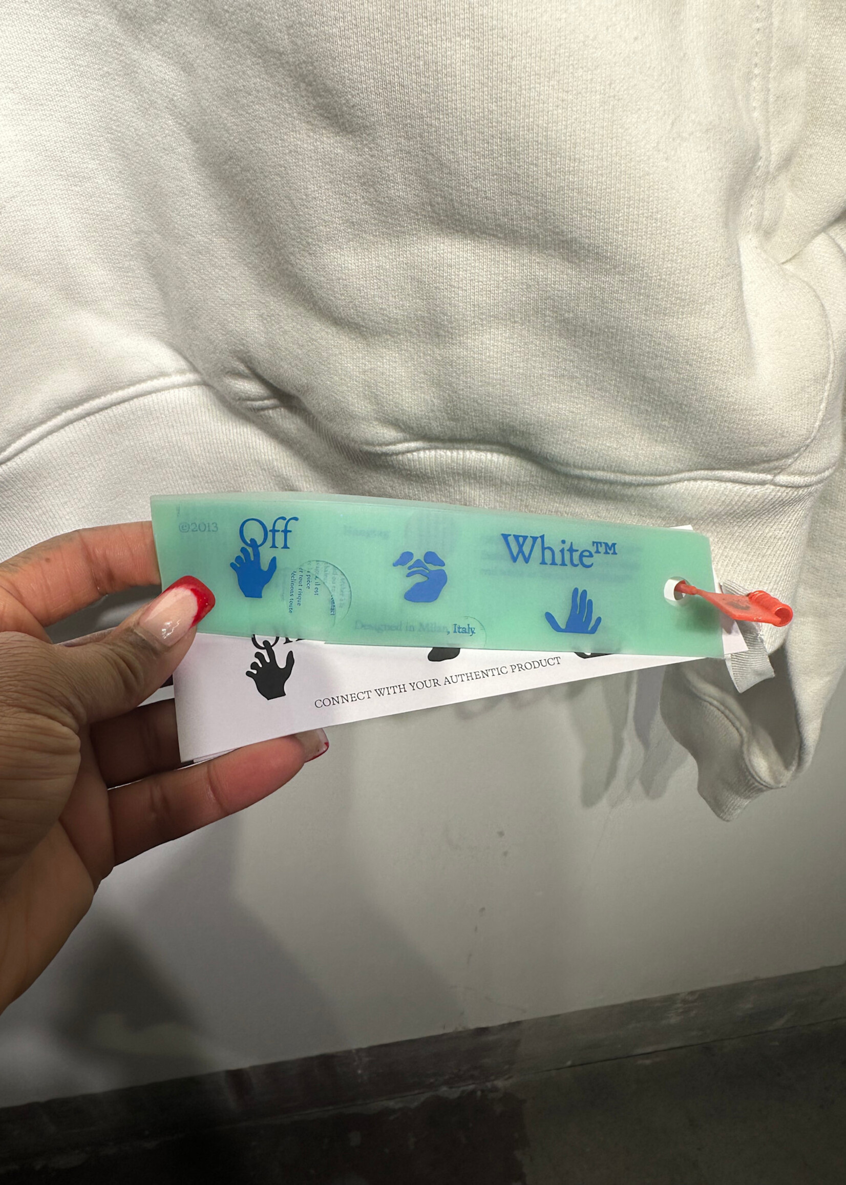 Off White NWT White Diag Helvetica Hoodie M