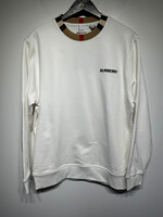 Burberry NWT White Plaid Collar Crew Sweater M