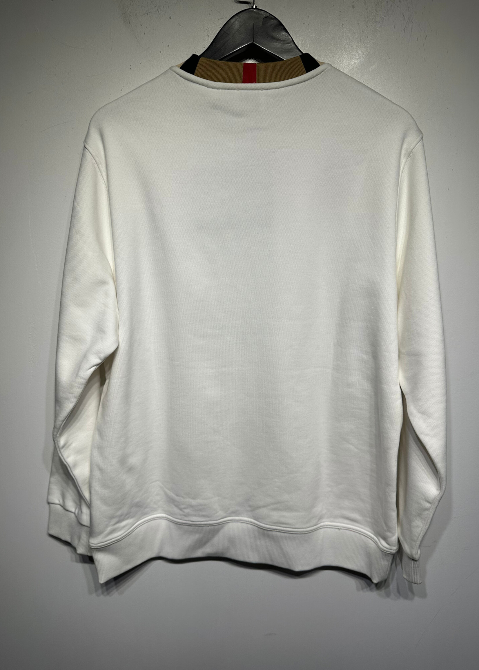 Burberry NWT White Plaid Collar Crew Sweater M