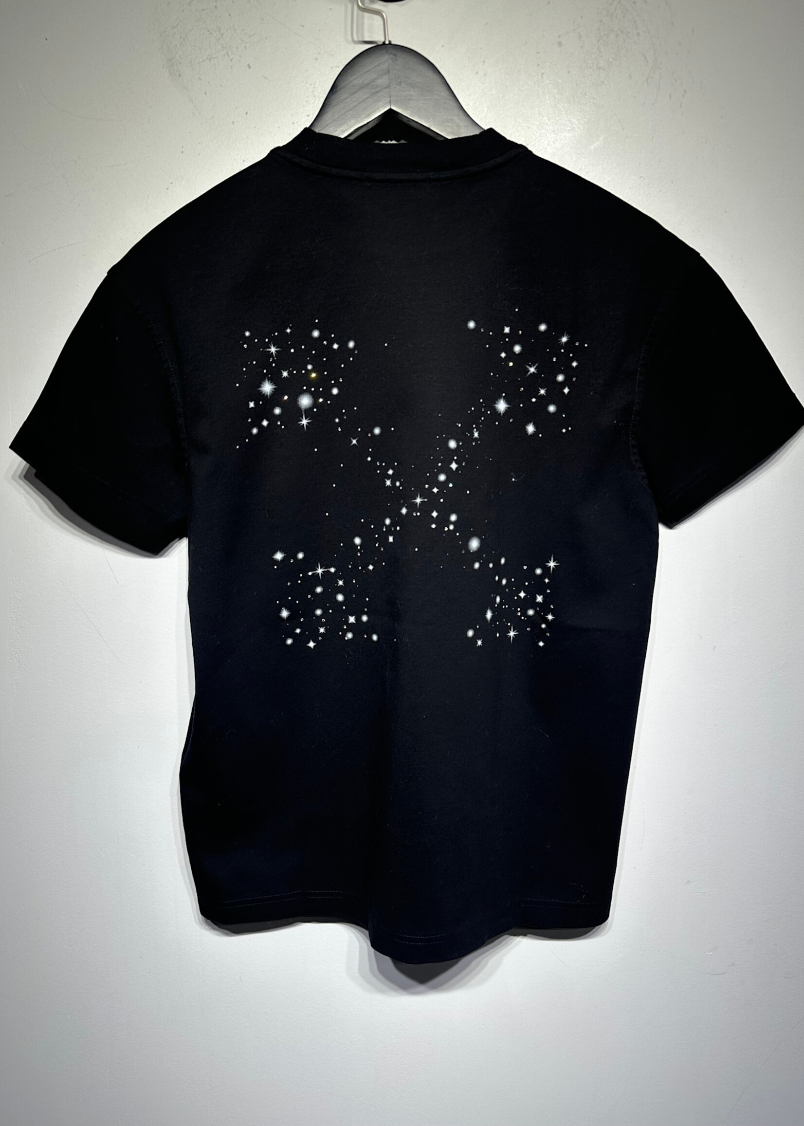 Off White NWT Black Bling Stars Tee XXS