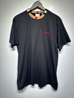 Burberry NWT Black Plaid Collar Tee L