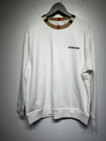 Burberry NWT White Plaid Collar Crew Sweater L
