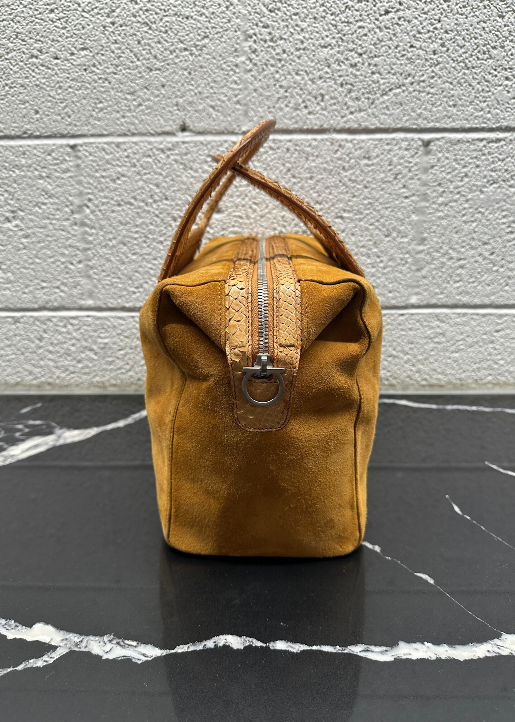 Salvatore Ferragamo Suede/Snakeskin Handbag