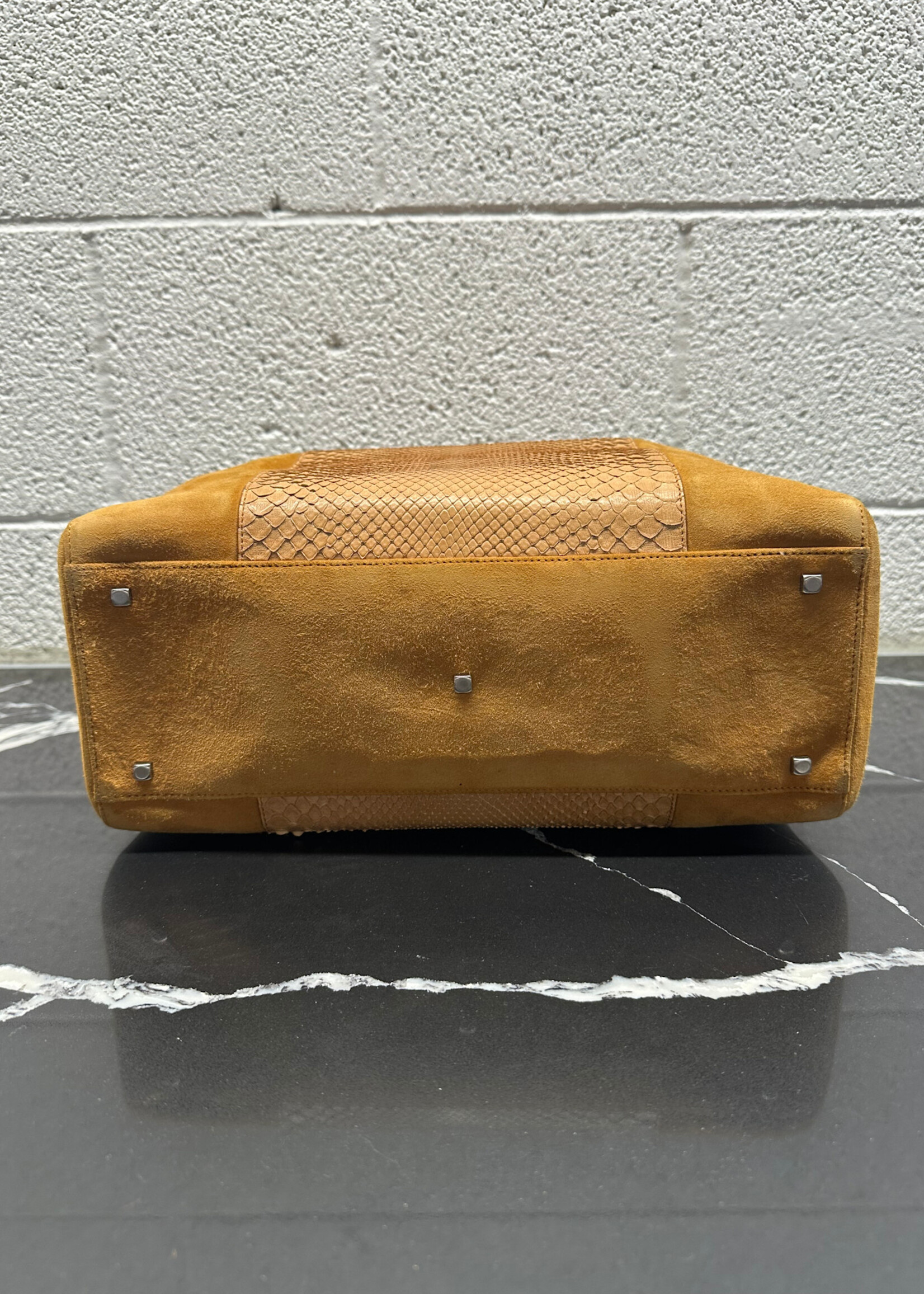 Salvatore Ferragamo Suede/Snakeskin Handbag