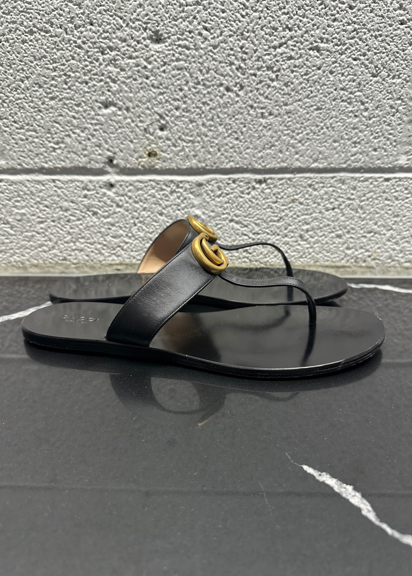 Gucci GG Black Thong Sandal 41/10